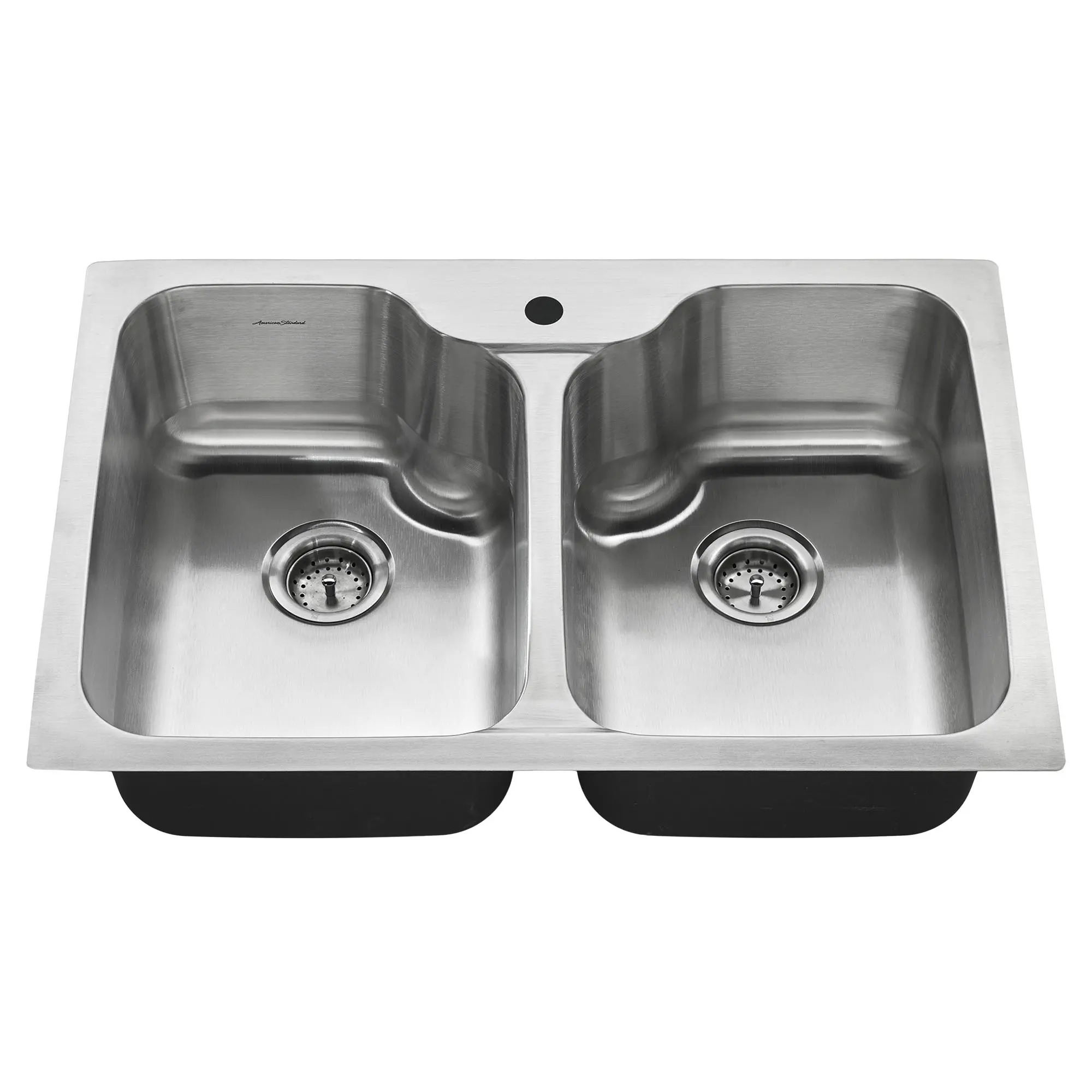 American Standard Tulsa 33-in x 22-in Stainless Steel Double Equal Bowl Drop-In or Undermount 1-Hole Residential Kitchen Sink All-in-One Kit