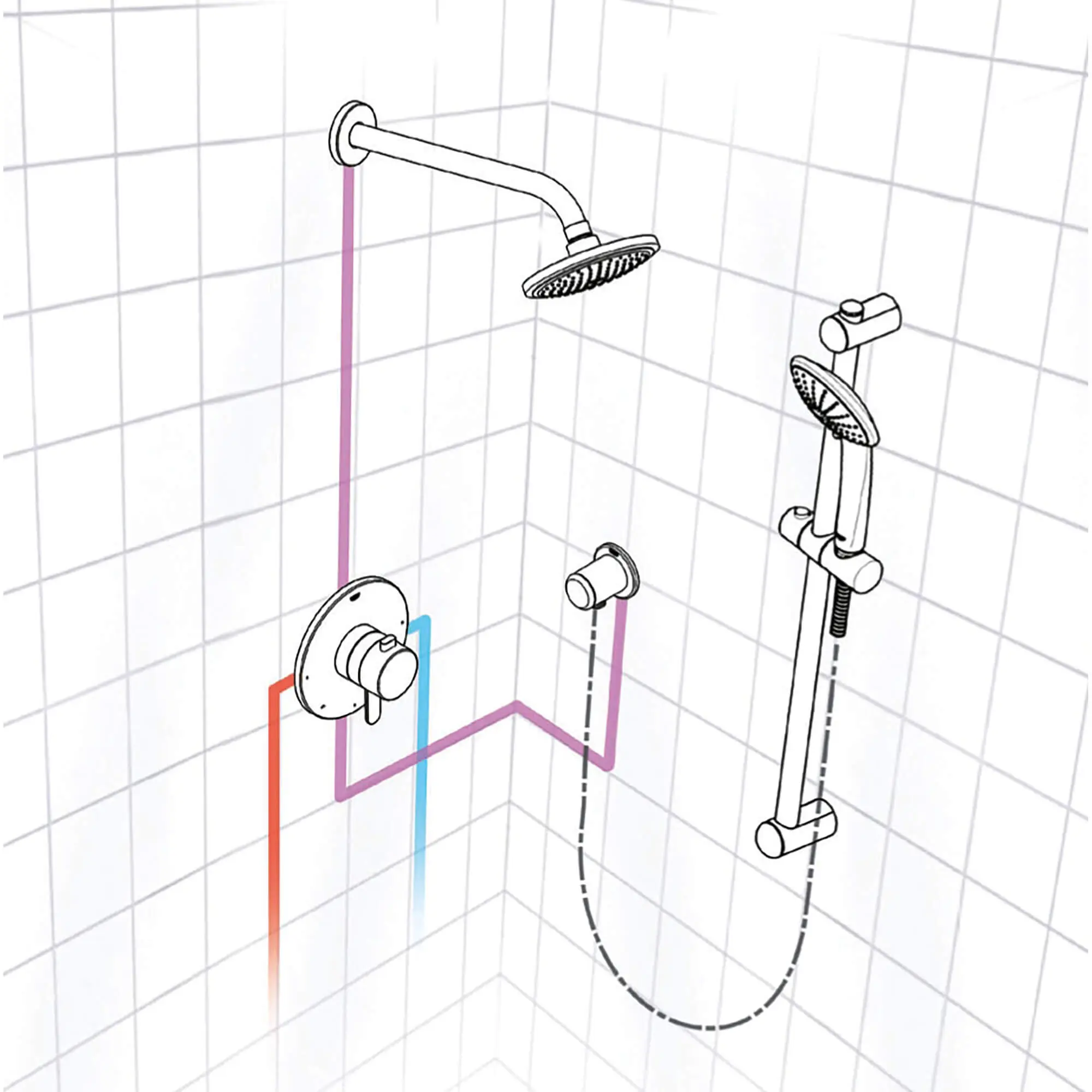 Cosmopolitan Pressure Balance Valve Dual Function Shower Kit, 20 L/min (5.3 gpm)