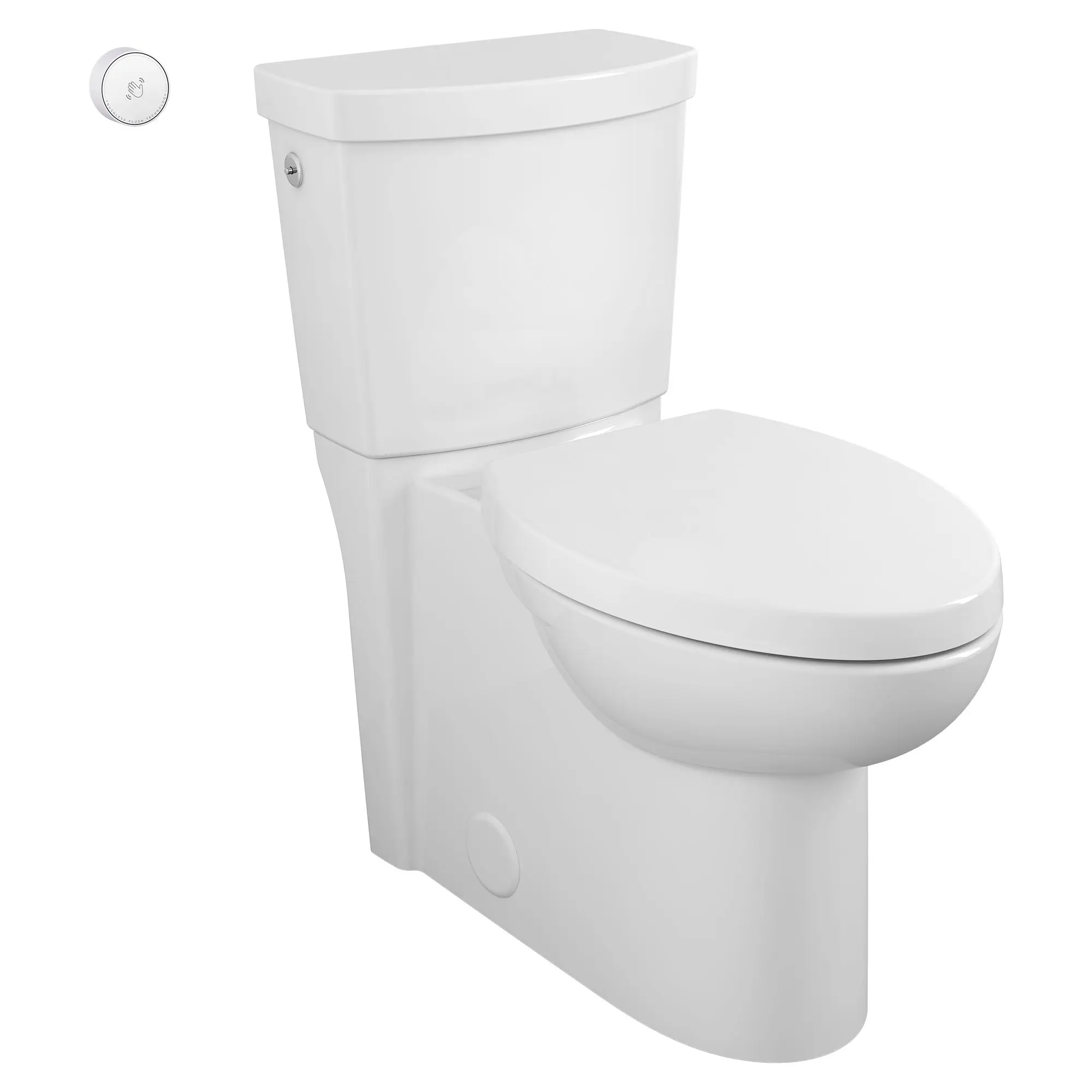 Toilette Studio® à activation sans contact à jupe, 2 pièces, 1,28 gpc/4,8 lpc, à cuvette allongée à hauteur de chaise avec siège