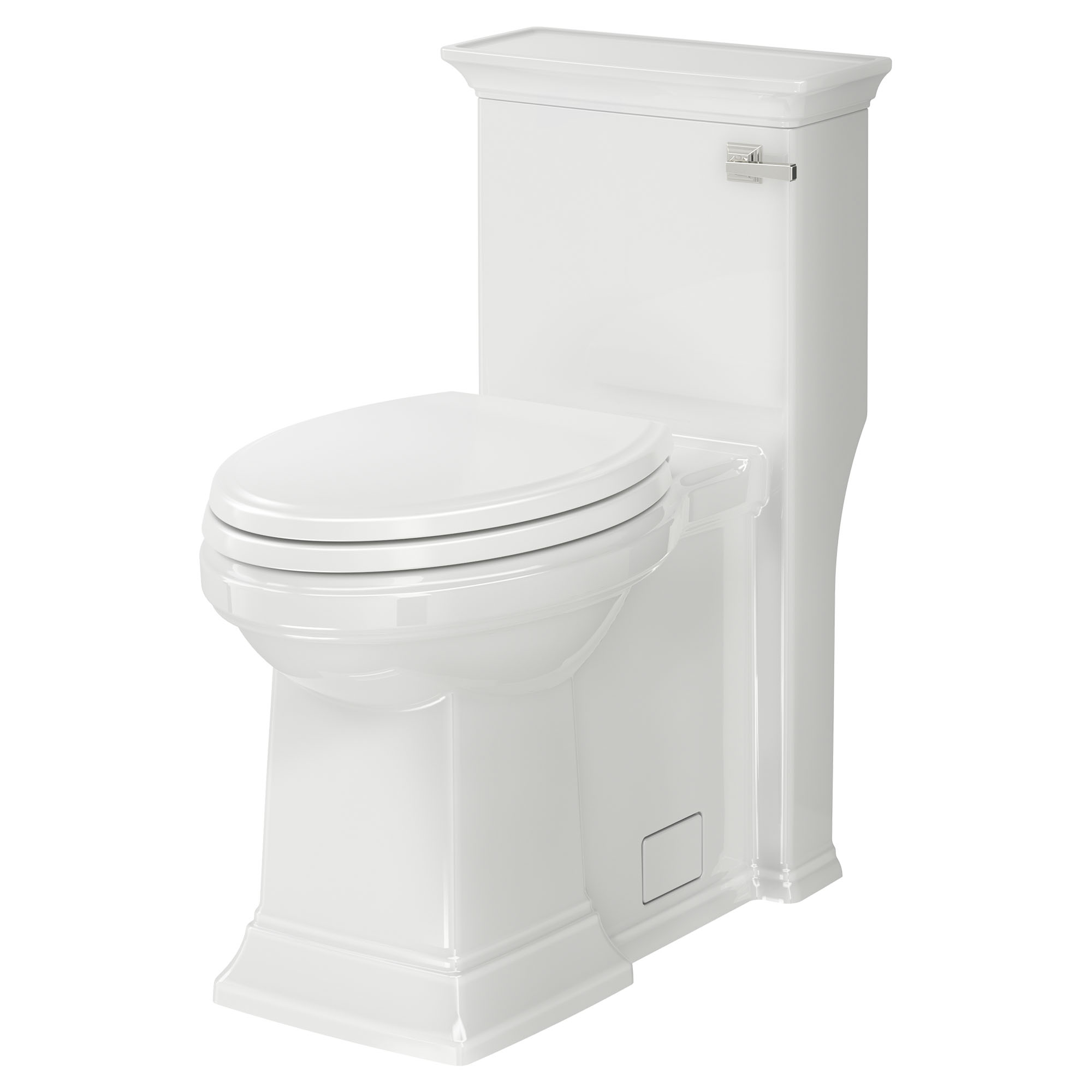 Toilette monopièce Town Square S, 1,28 gpc/4,8 lpc, à cuvette allongée à hauteur de chaise, levier de déclenchement à droite, avec siège