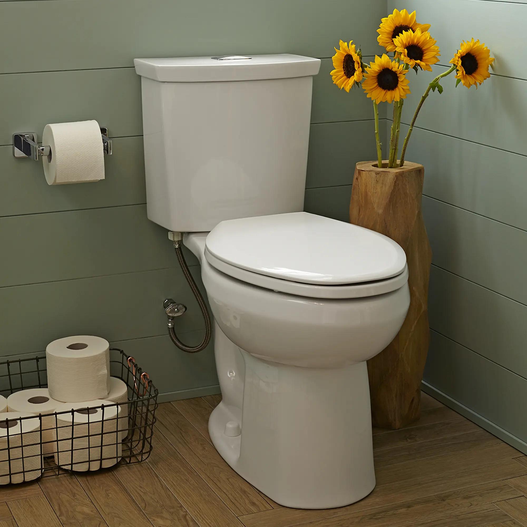 H2Option® Two-Piece Dual Flush 1.28 gpf/4.8 Lpf and 0.92 gpf/3.5 Lpf Chair Height Elongated Toilet Less Seat