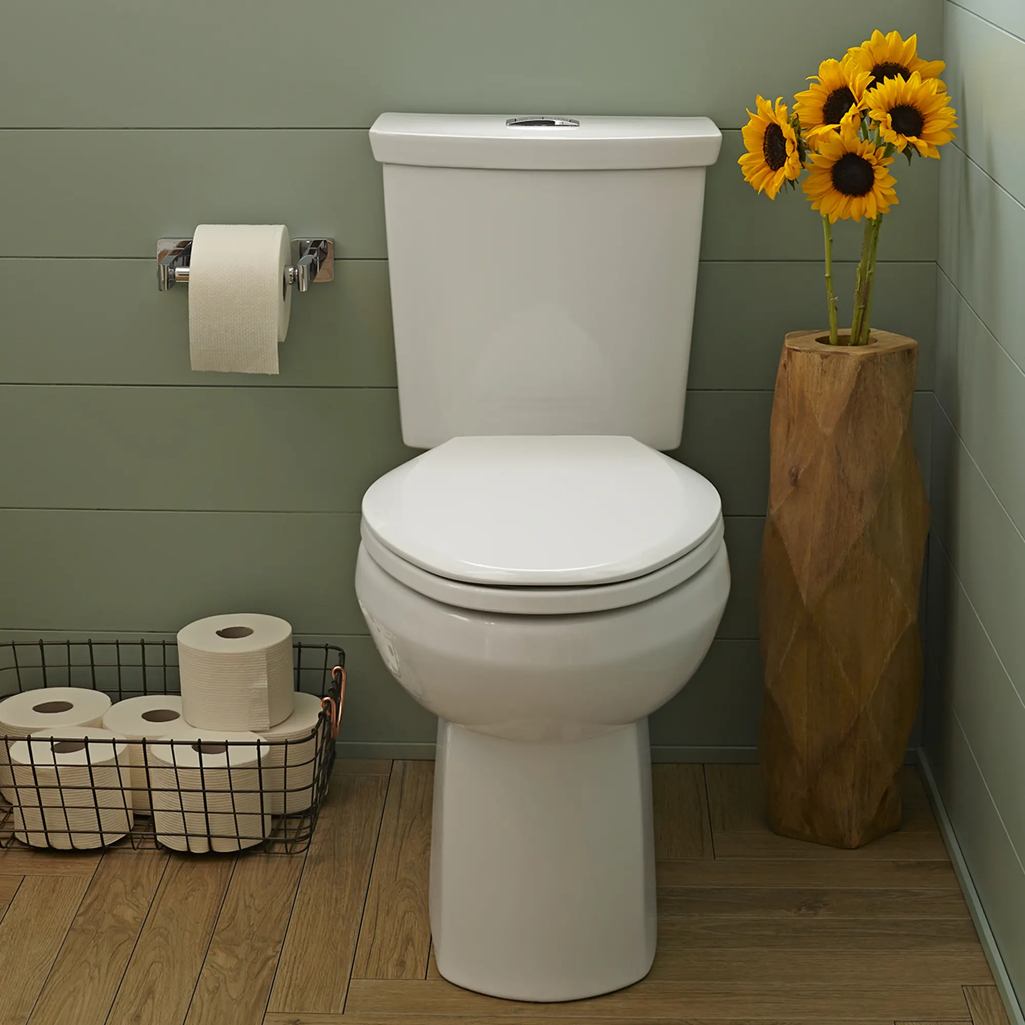 H2Option® Two-Piece Dual Flush 1.28 gpf/4.8 Lpf and 0.92 gpf/3.5 Lpf Chair Height Elongated Toilet Less Seat