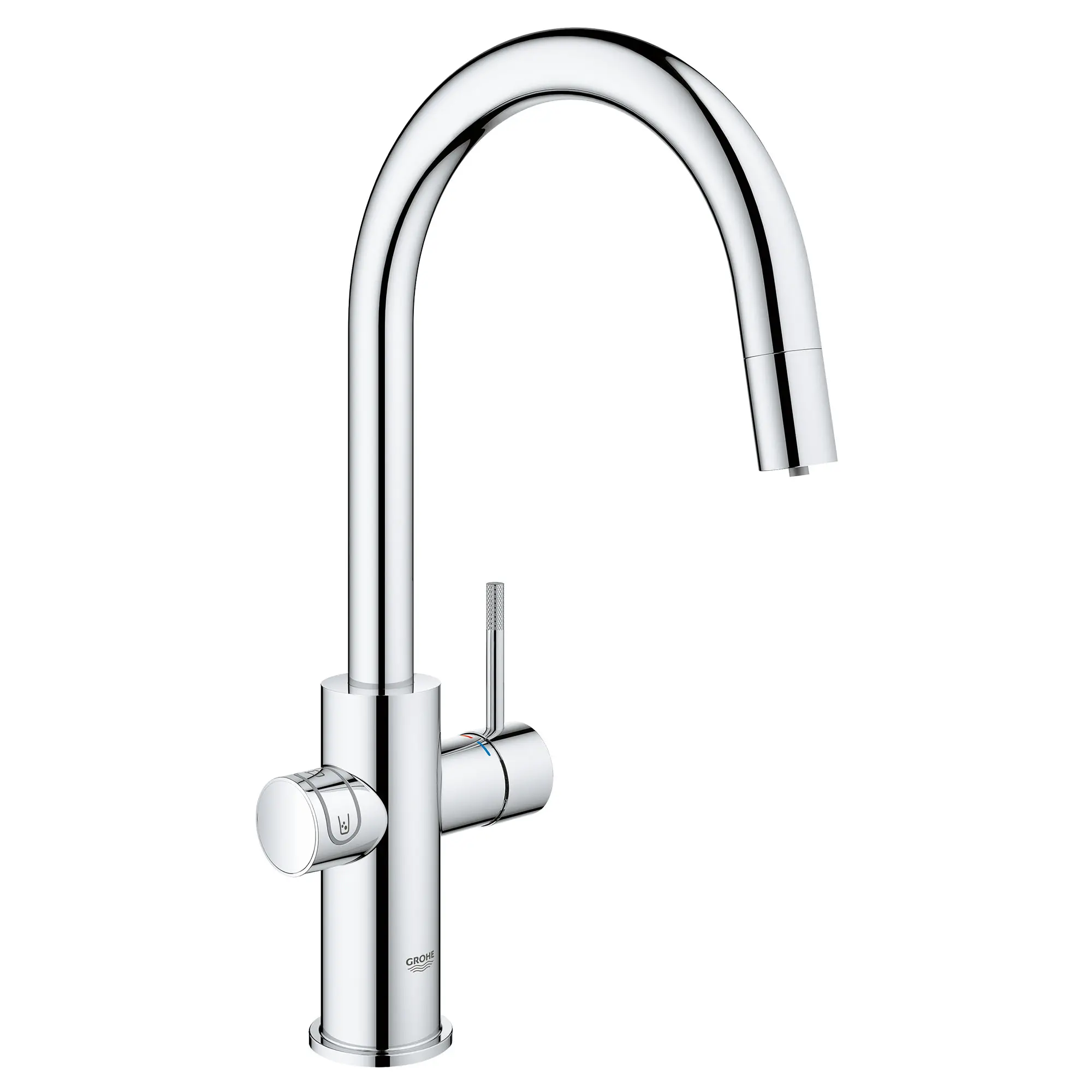 GROHE Blue Single-Handle Pull Down Kitchen Faucet Single Spray 6.6 L/min (1.75 gpm) Chilled & Sparkling Water