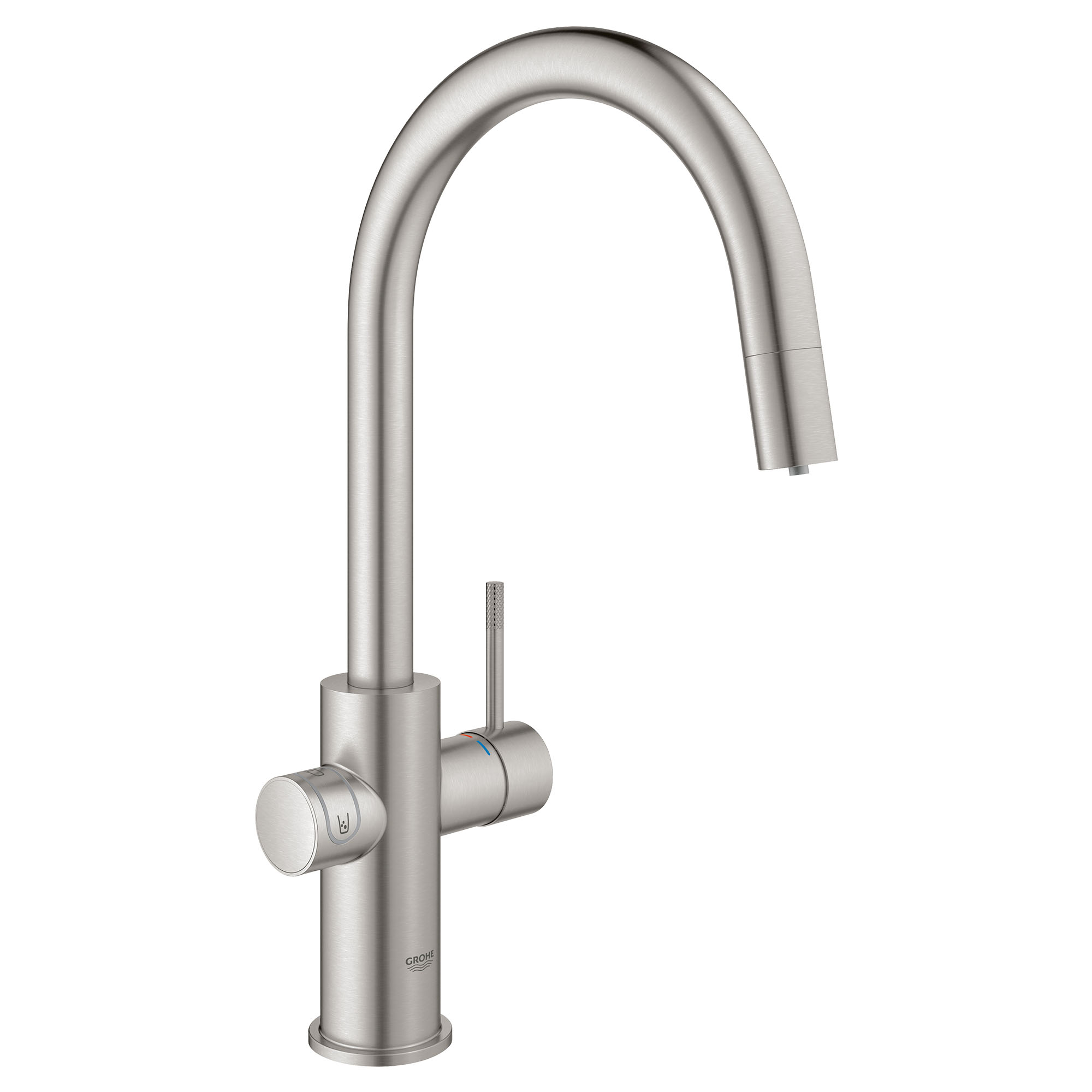 GROHE Blue Single-Handle Pull Down Kitchen Faucet Single Spray 6.6 L/min (1.75 gpm) Chilled & Sparkling Water