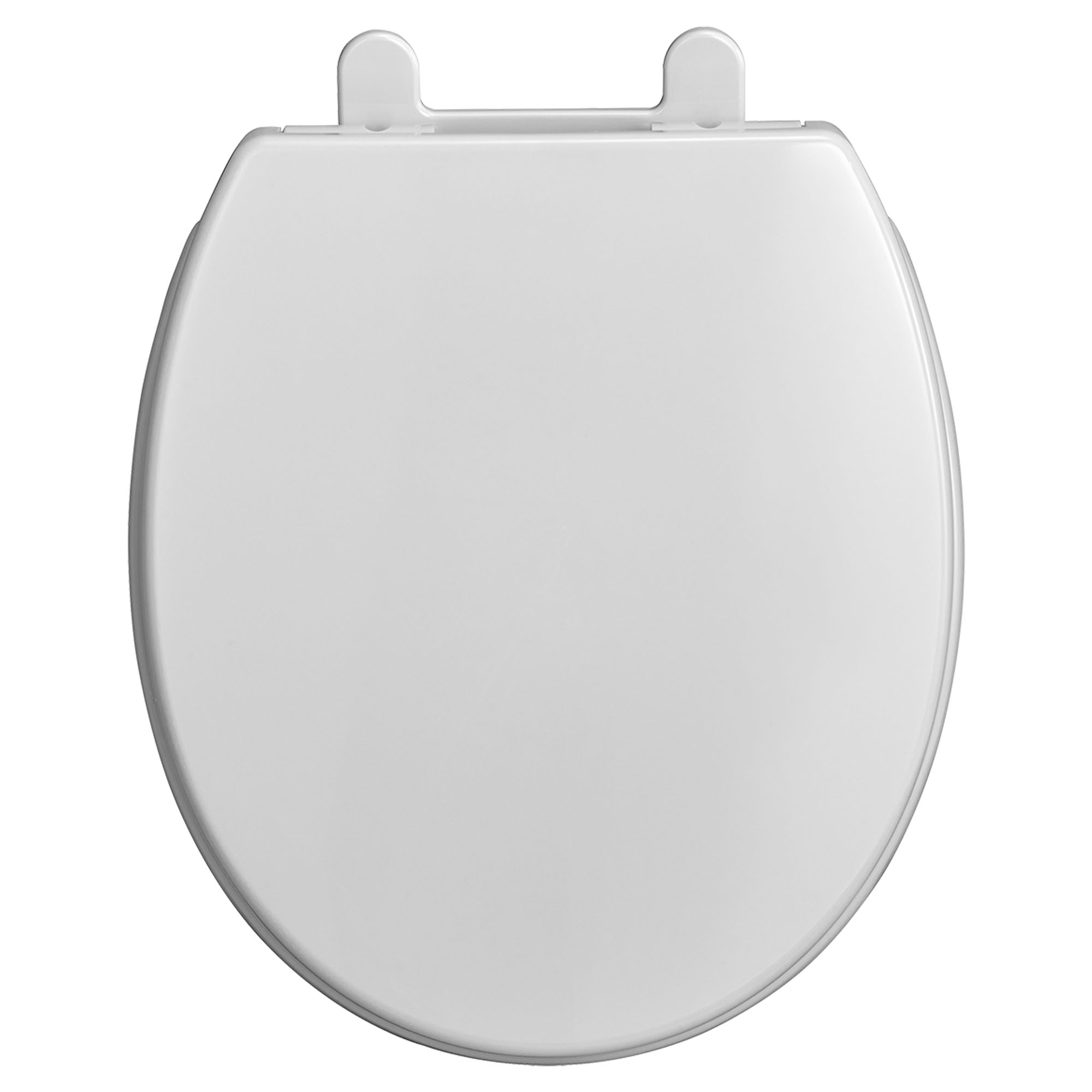 Siège de toilette rond en plastique à fermeture lente, blanc, 14,56 x  17,71