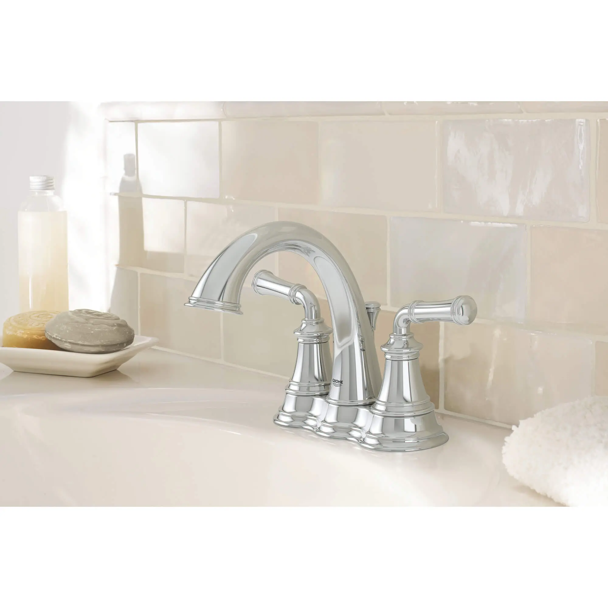 4-inch Centerset 2-Handle Bathroom Faucet 1.2 GPM