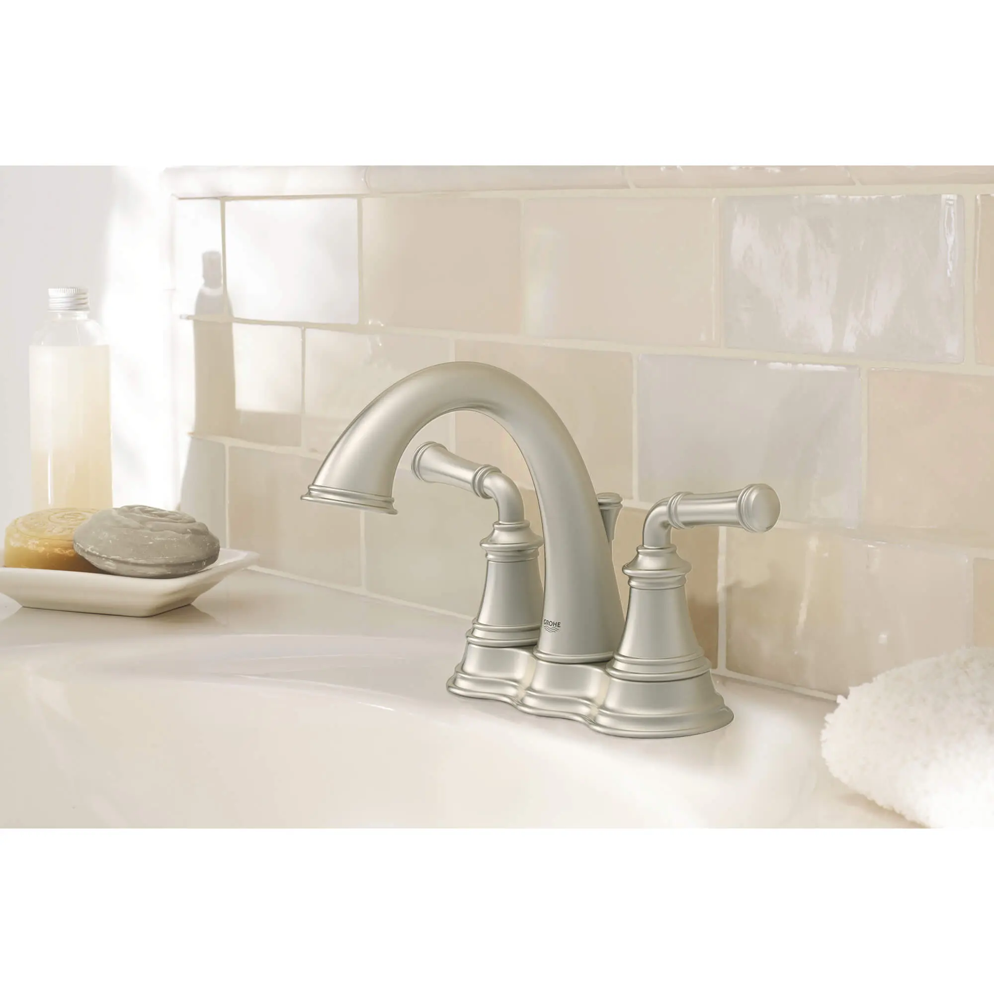 4-inch Centerset 2-Handle Bathroom Faucet 1.2 GPM