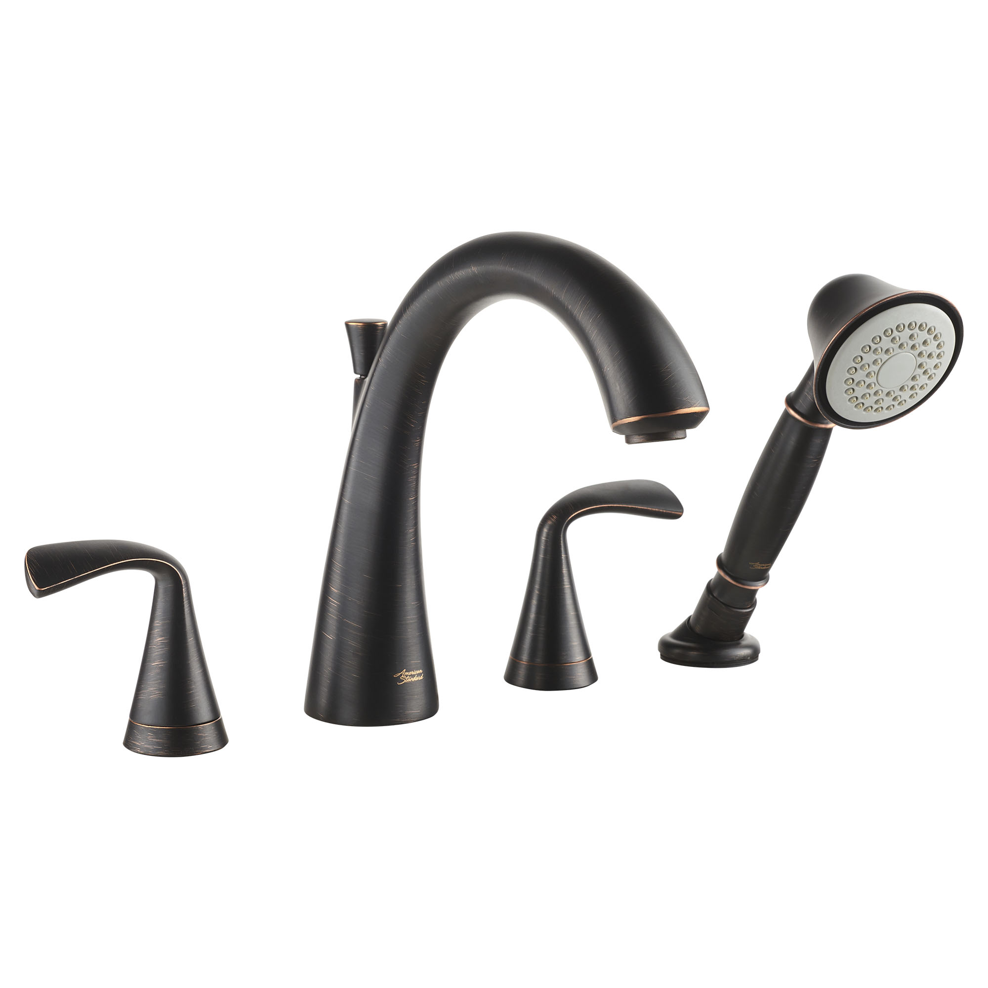 Fluent Bathtub Faucet with Personal Shower for Flash Rough-in Valve with Lever Handles