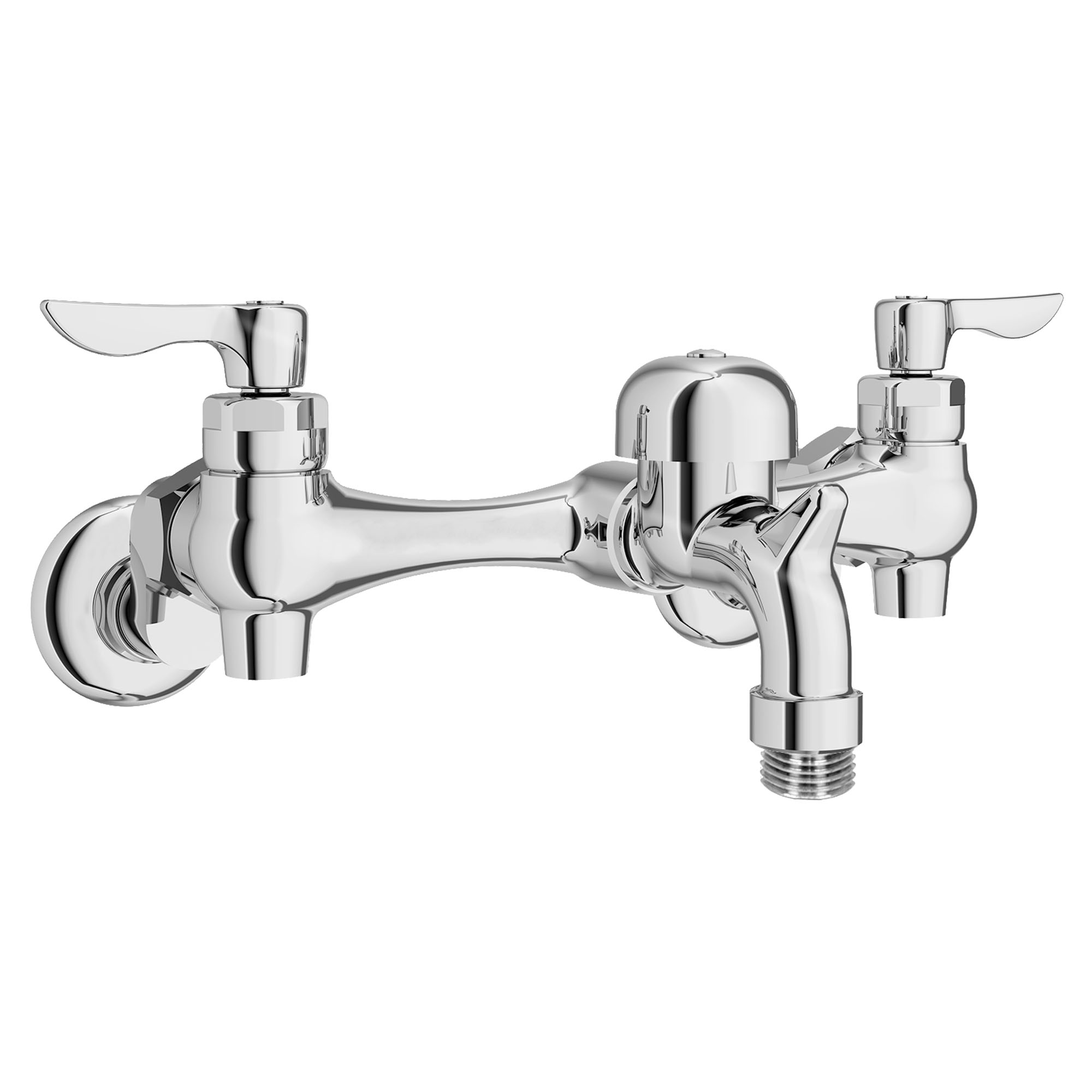 Wall-Mount Service Sink Faucet With 3-Inch Vacuum Breaker Spout and Offset Shanks