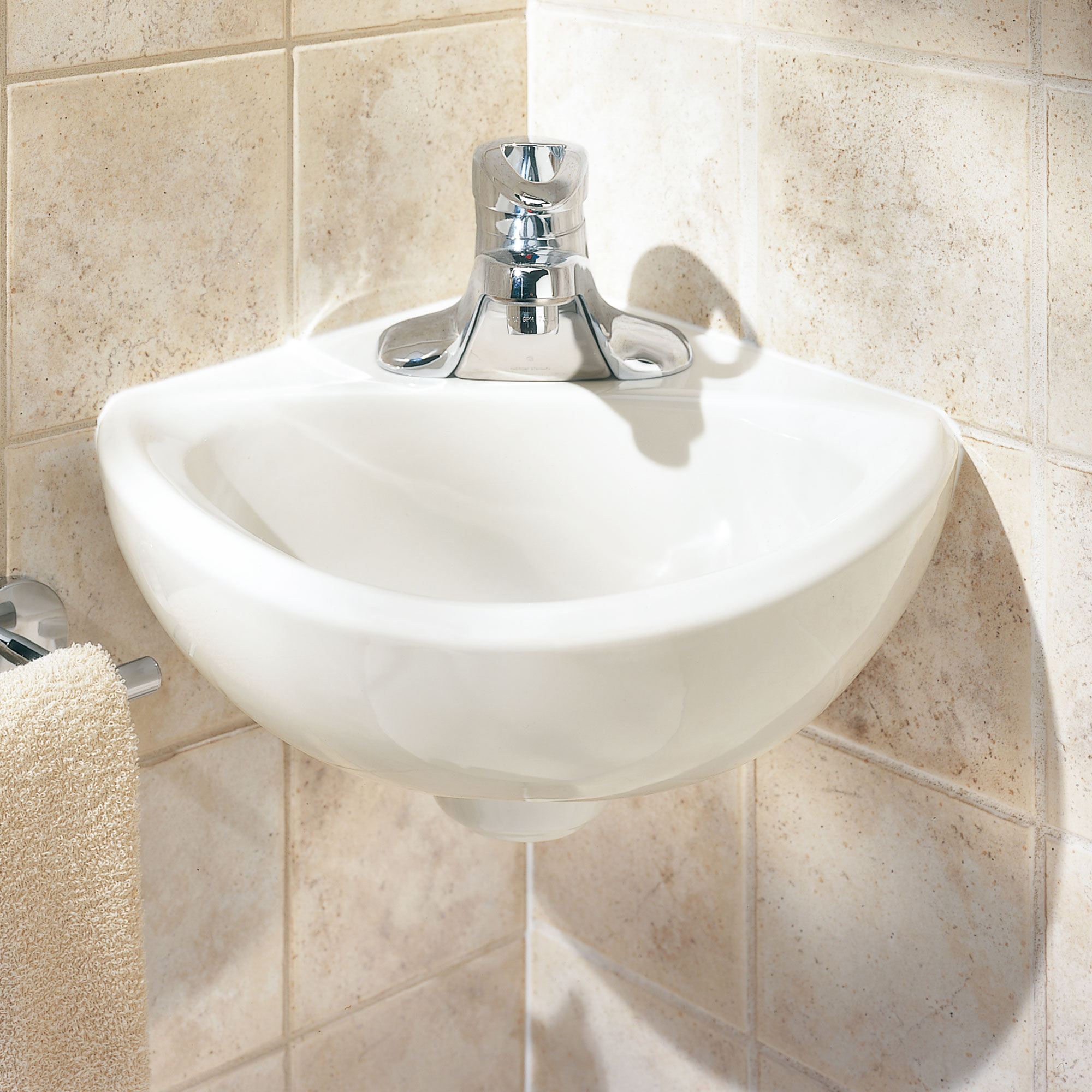 Corner Minette® Wall-Hung Sink With 4-Inch Centerset