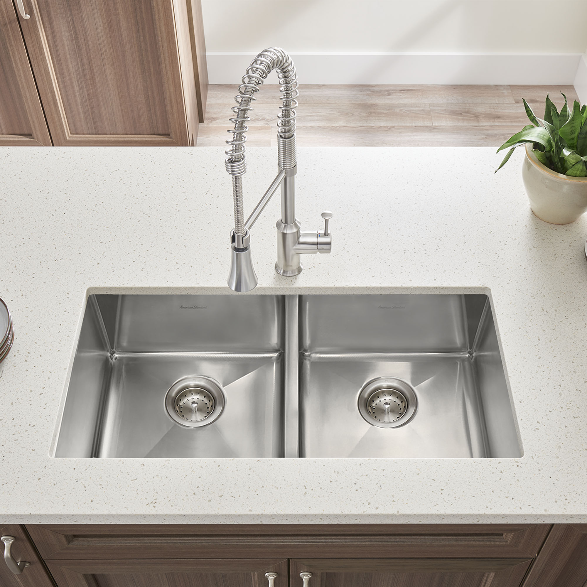 Pekoe™ 35 x 18-Inch Stainless Steel Undermount Double-Bowl Kitchen Sink