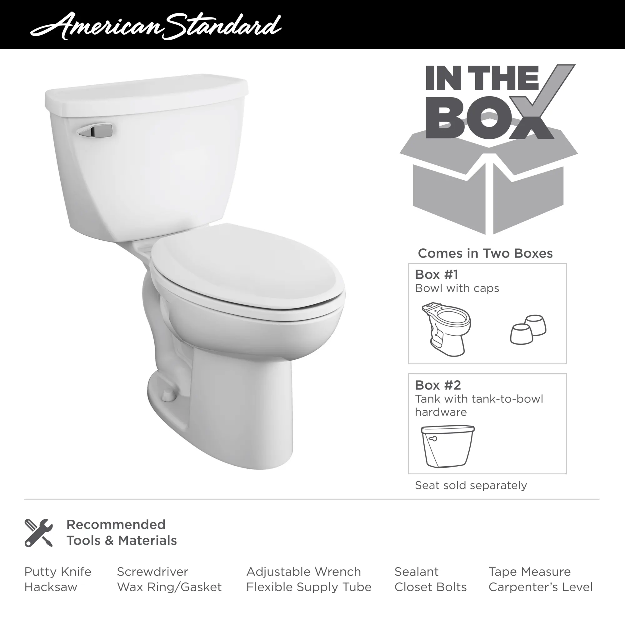 Cadet® Two-Piece Pressure Assist 1.6 gpf/6.0 Lpf Elongated EverClean® Toilet