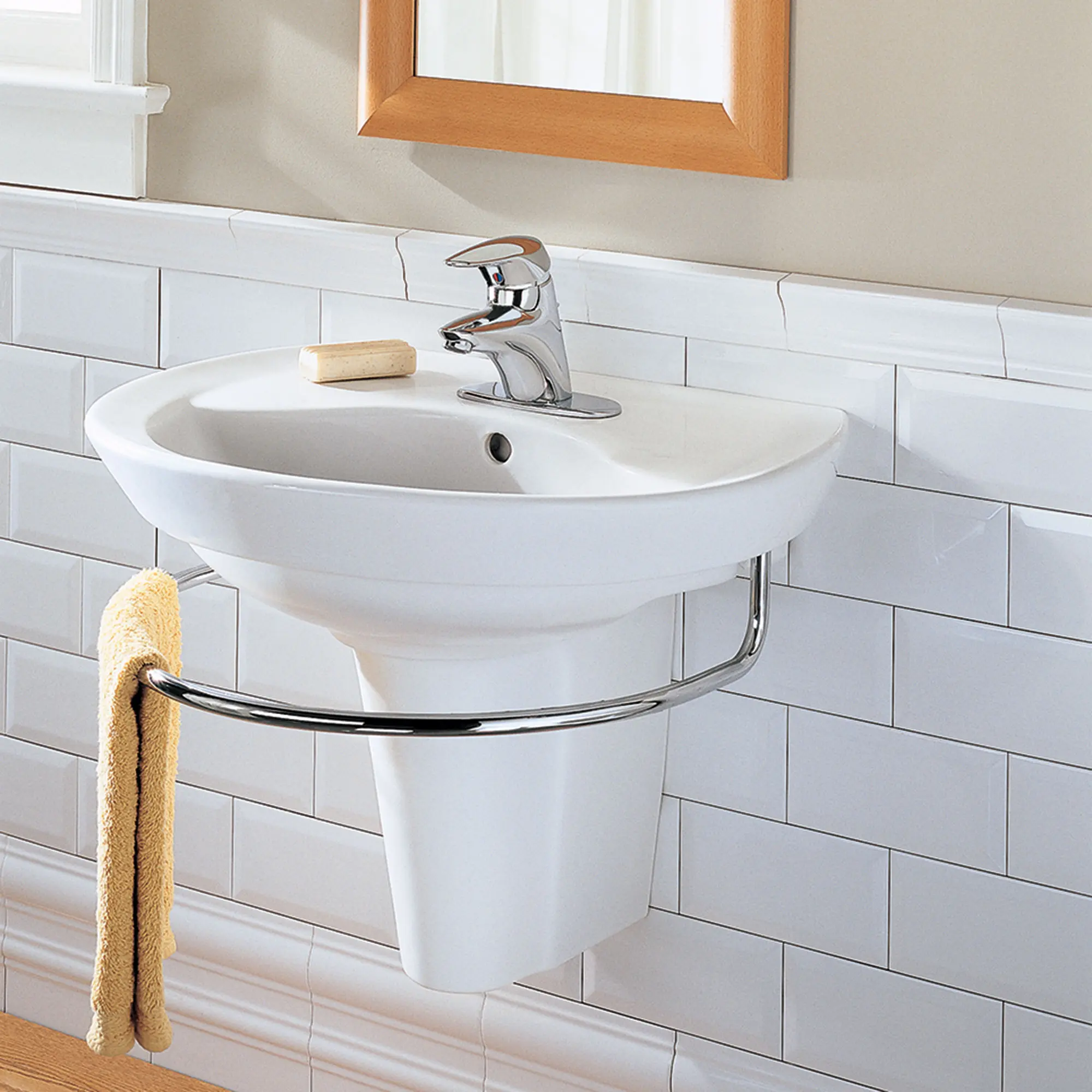 Ravenna® Center Hole Only Wall-Hung Sink and Semi-Pedestal Leg Combination