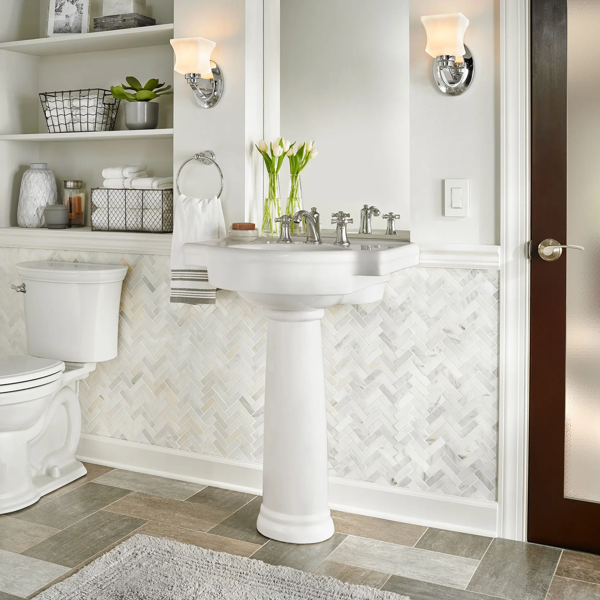 Retrospect® 8-Inch Widespread Pedestal Sink Top and Leg Combination