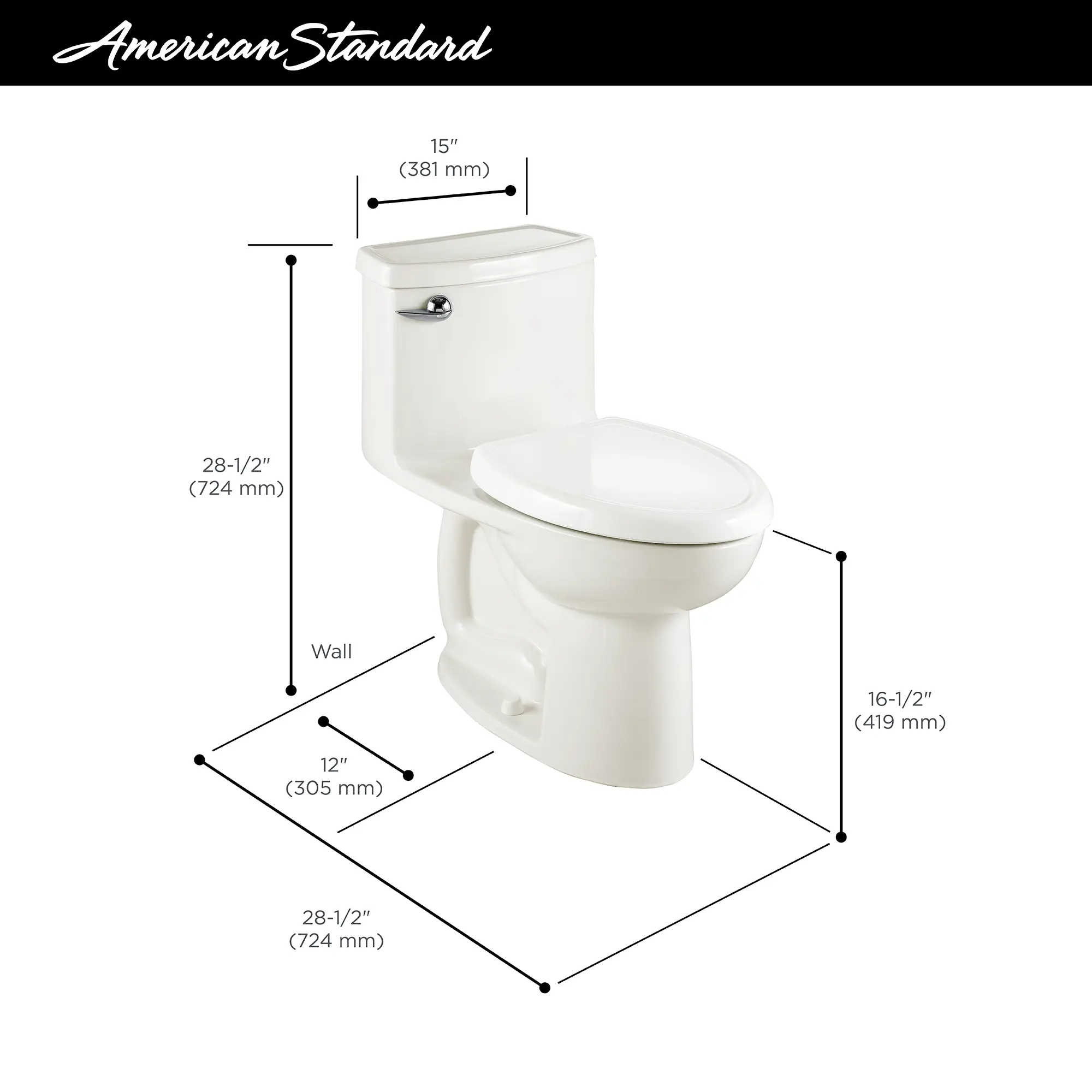 Compact Cadet® 3 One-Piece 1.28 gpf/4.8 Lpf Chair Height Elongated Toilet With Seat