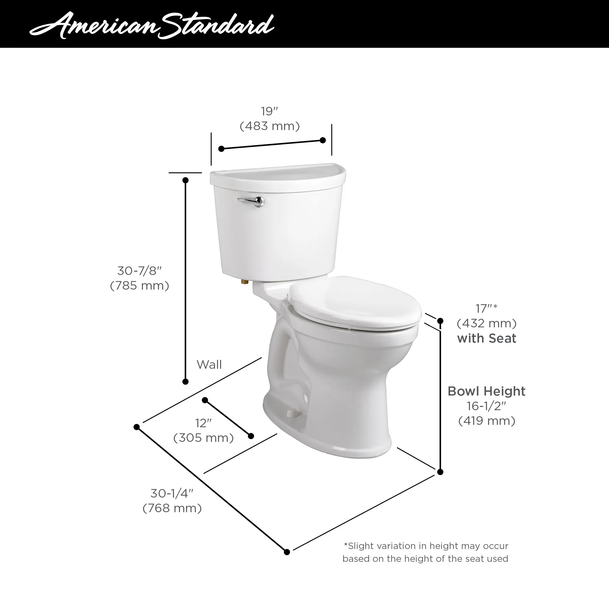 Champion PRO Two-Piece 1.6 gpf/6.0 Lpf Chair Height Elongated Toilet less Seat