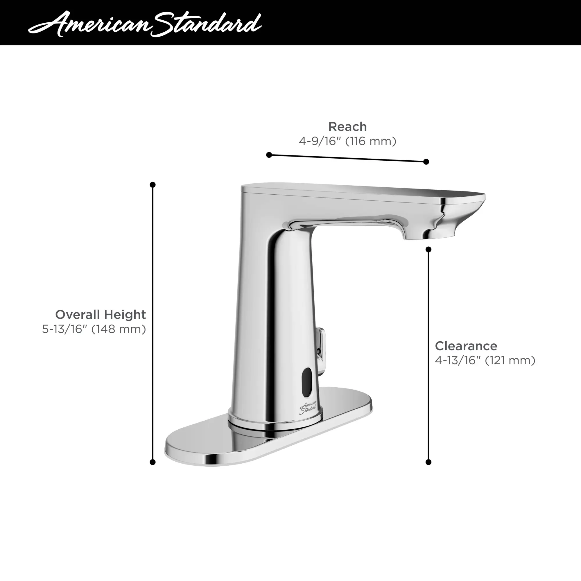 Clean IR Touchless Faucet, Battery-Powered with Above-Deck Mixing, 0.5 gpm/1.9 Lpm