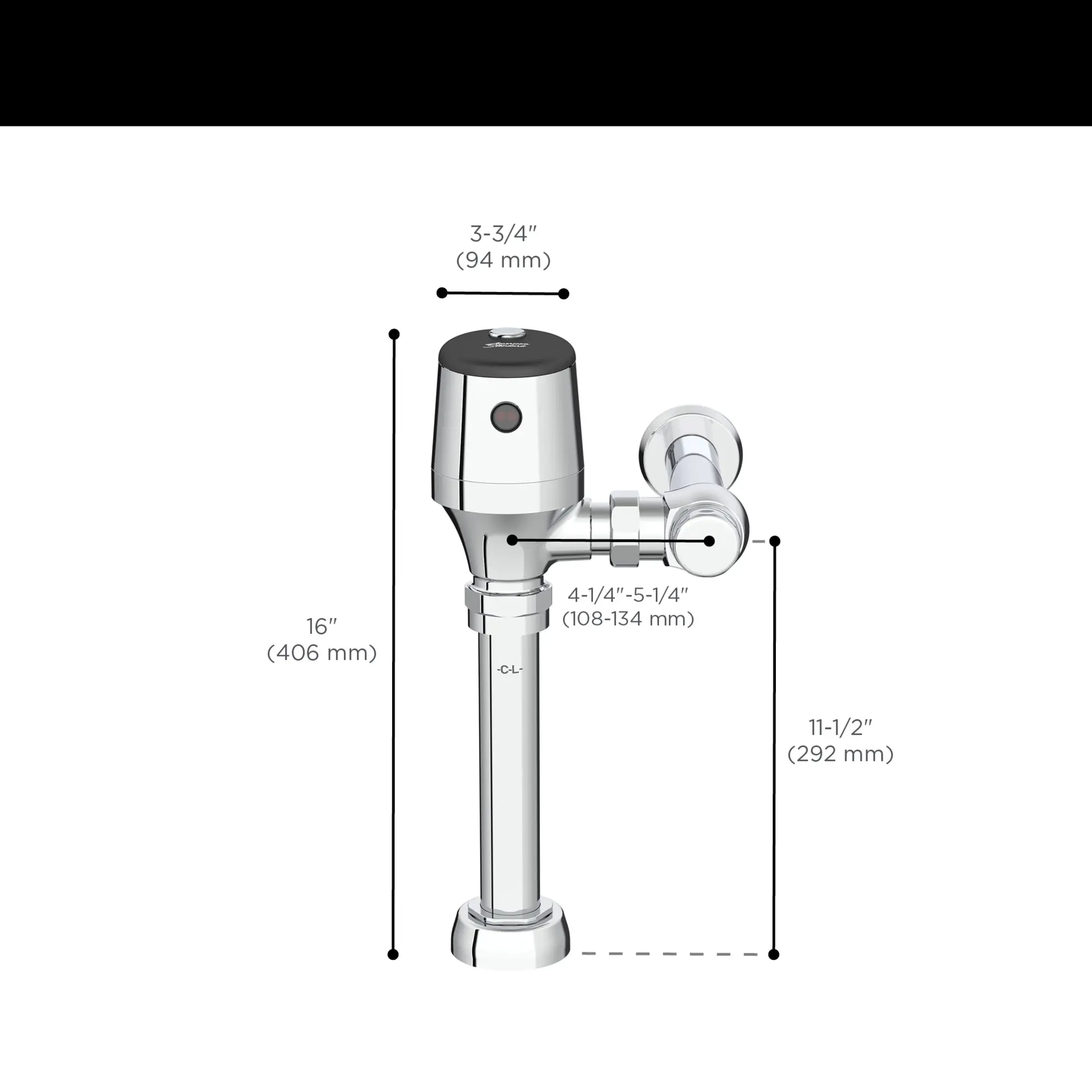 Ultima® Selectronic® Exposed Toilet Flush Valve, Diaphragm Type, Base Model, 1.1 gpf/4.2 Lpf