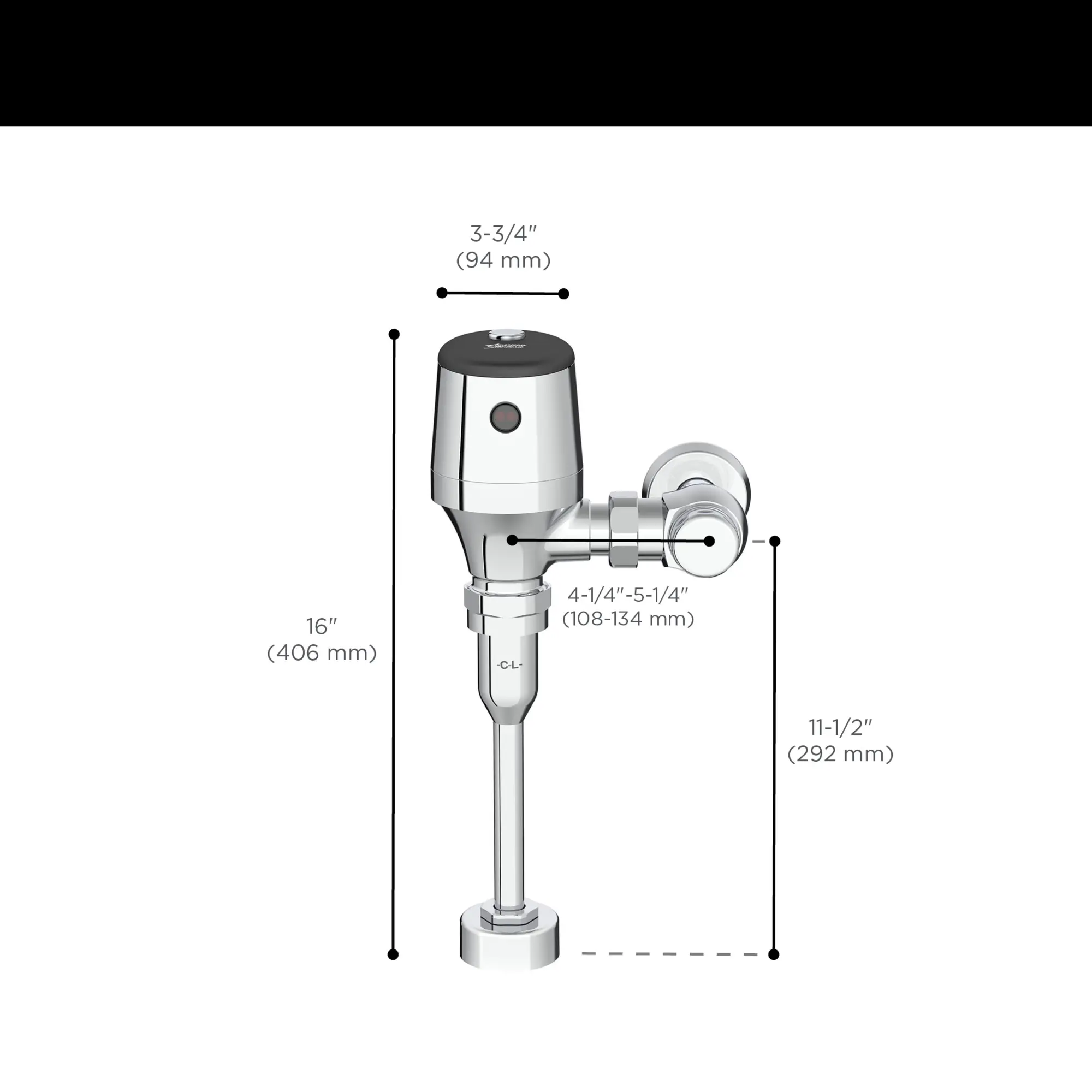 Ultima® Selectronic® Exposed Urinal Flush Valve, Diaphragm Type, Base Model, 0.5 gpf/1.9 Lpf