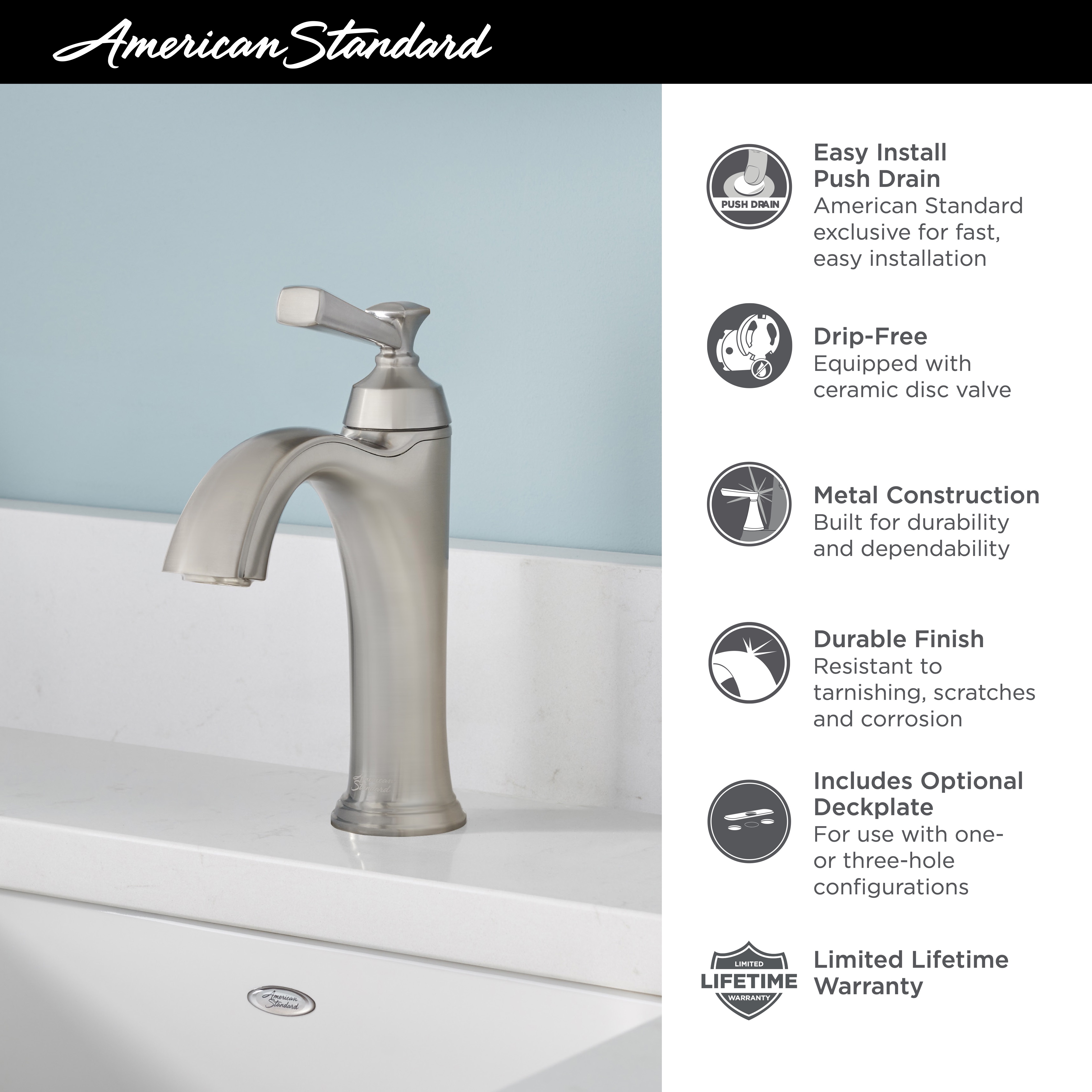 Glenmere™ Single Hole Single-Handle Bathroom Faucet 1.2 gpm/4.5 L/min With  Lever Handle