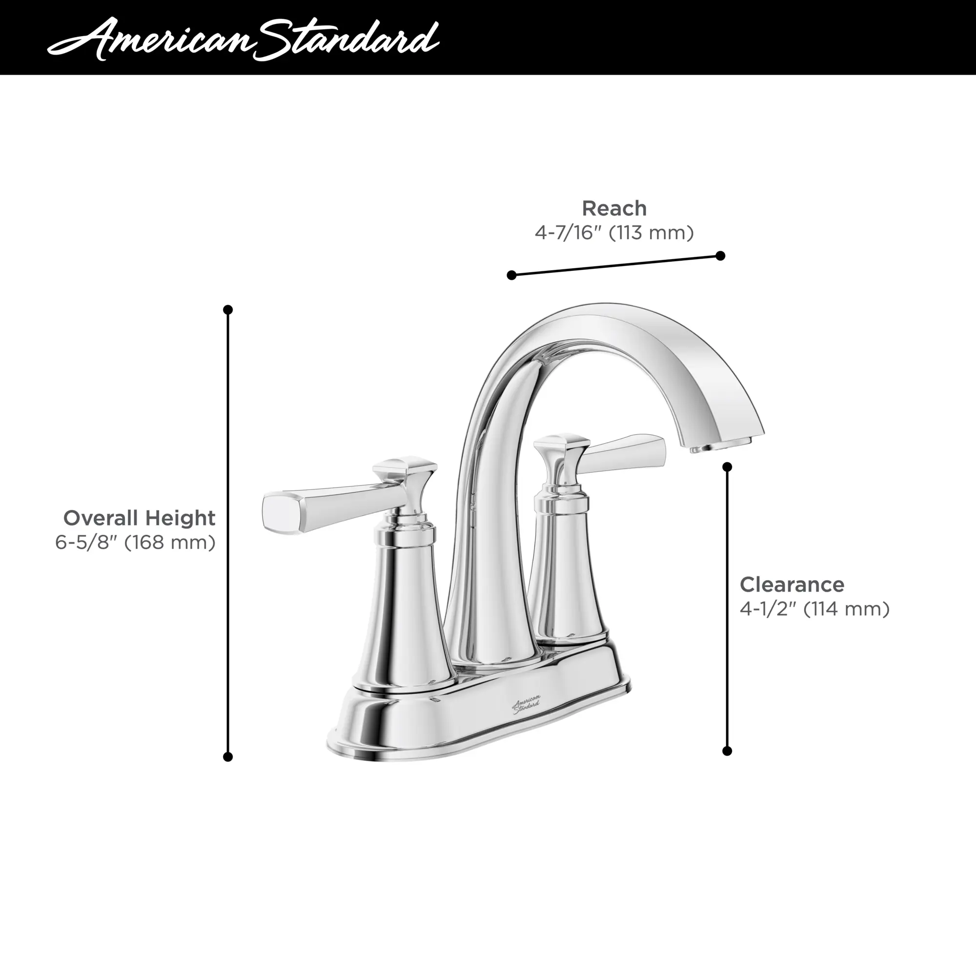 Glenmere 4-Inch Centerset 2-Handle Bathroom Faucet 1.2 gpm/4.5 L/min With Lever Handles