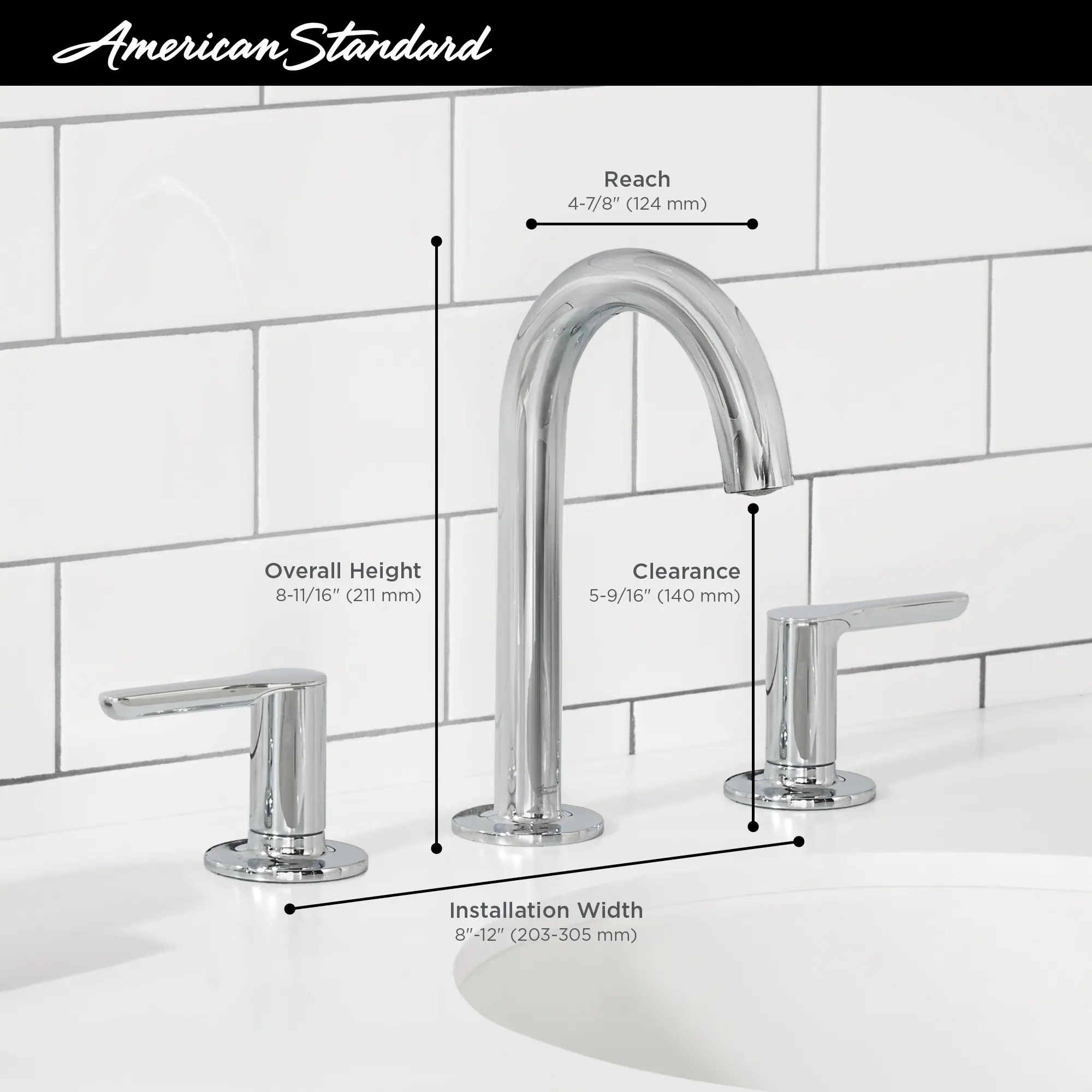 Studio® S 8-Inch Widespread 2-Handle Bathroom Faucet 1.2 gpm/4.5 L/min With Lever Handles