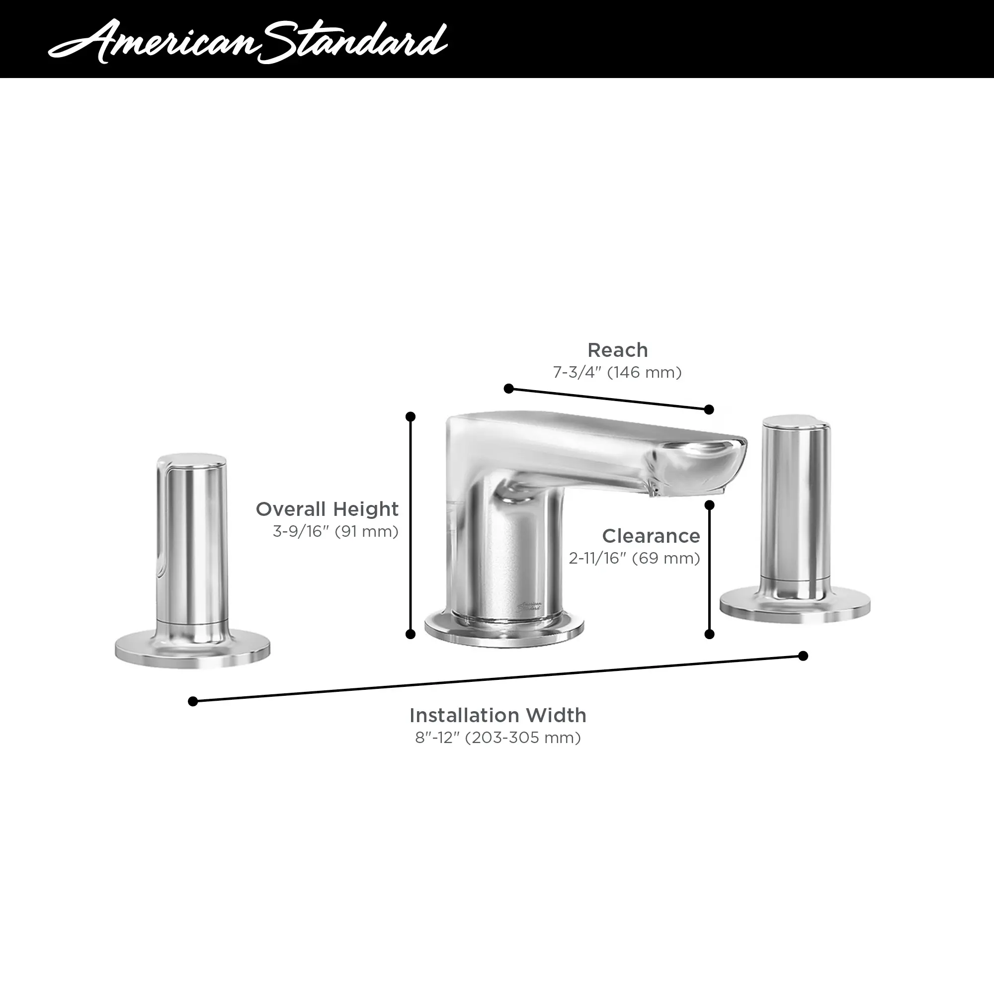 Studio® S Widespread Low Spout Knob Handles 1.2 gpm/4.5 L/min With Knob Handles