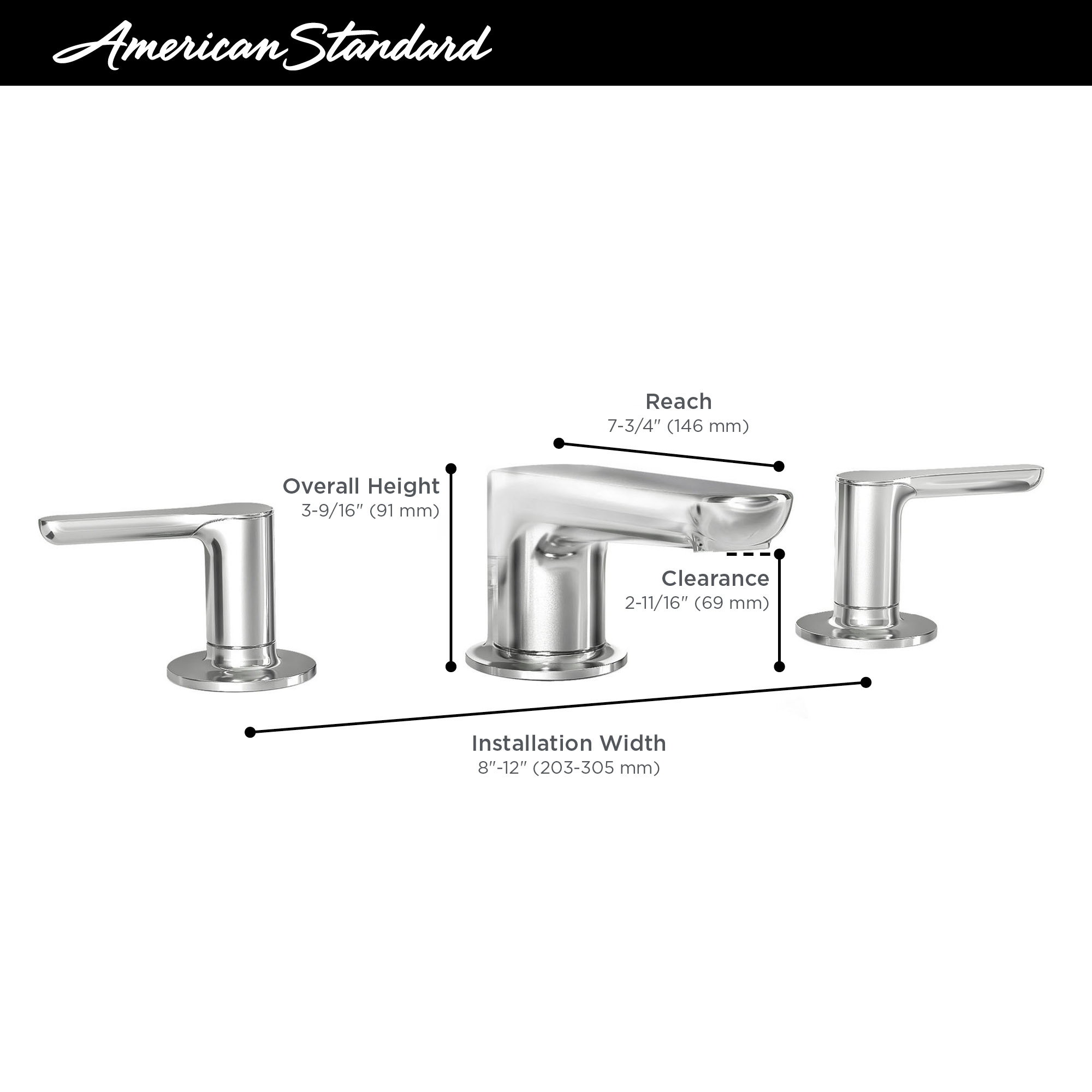 Studio™ S Widespread Low Spout Lever Handles 1.2 gpm/4.5 L/min With Lever Handles