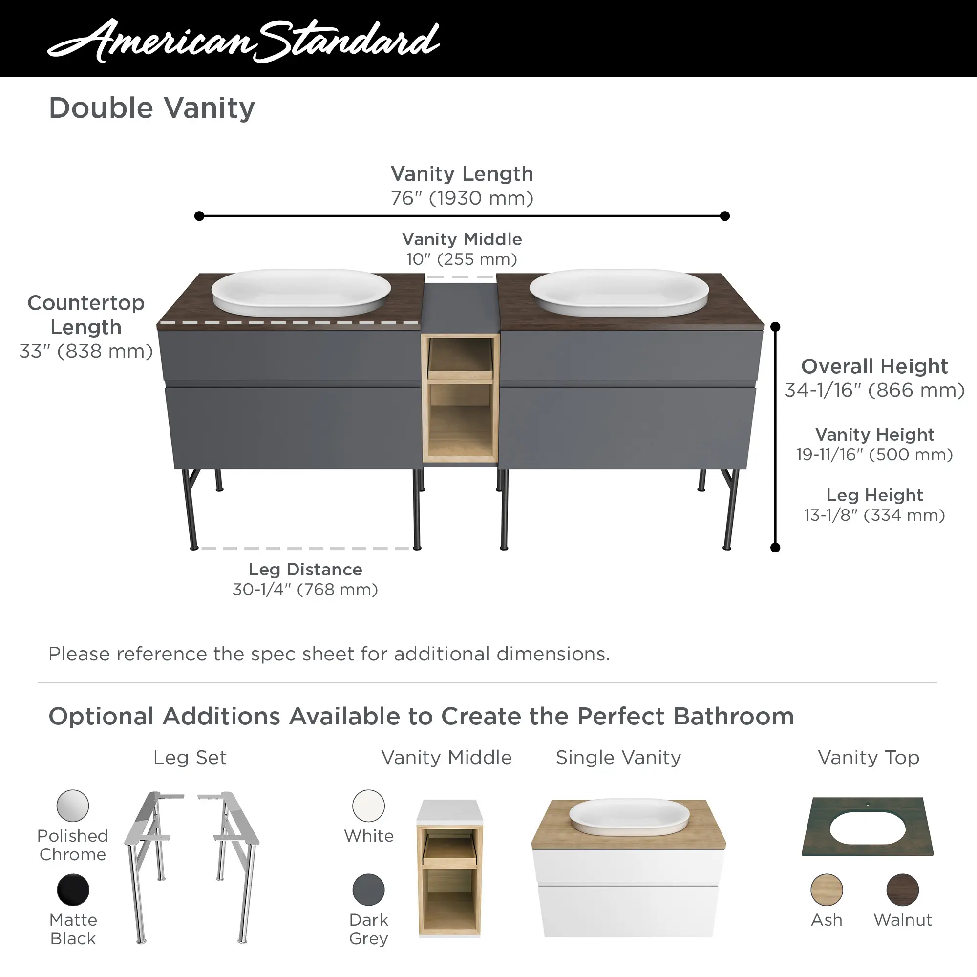 Studio® S Above Counter Sink Top with Center Hole Only