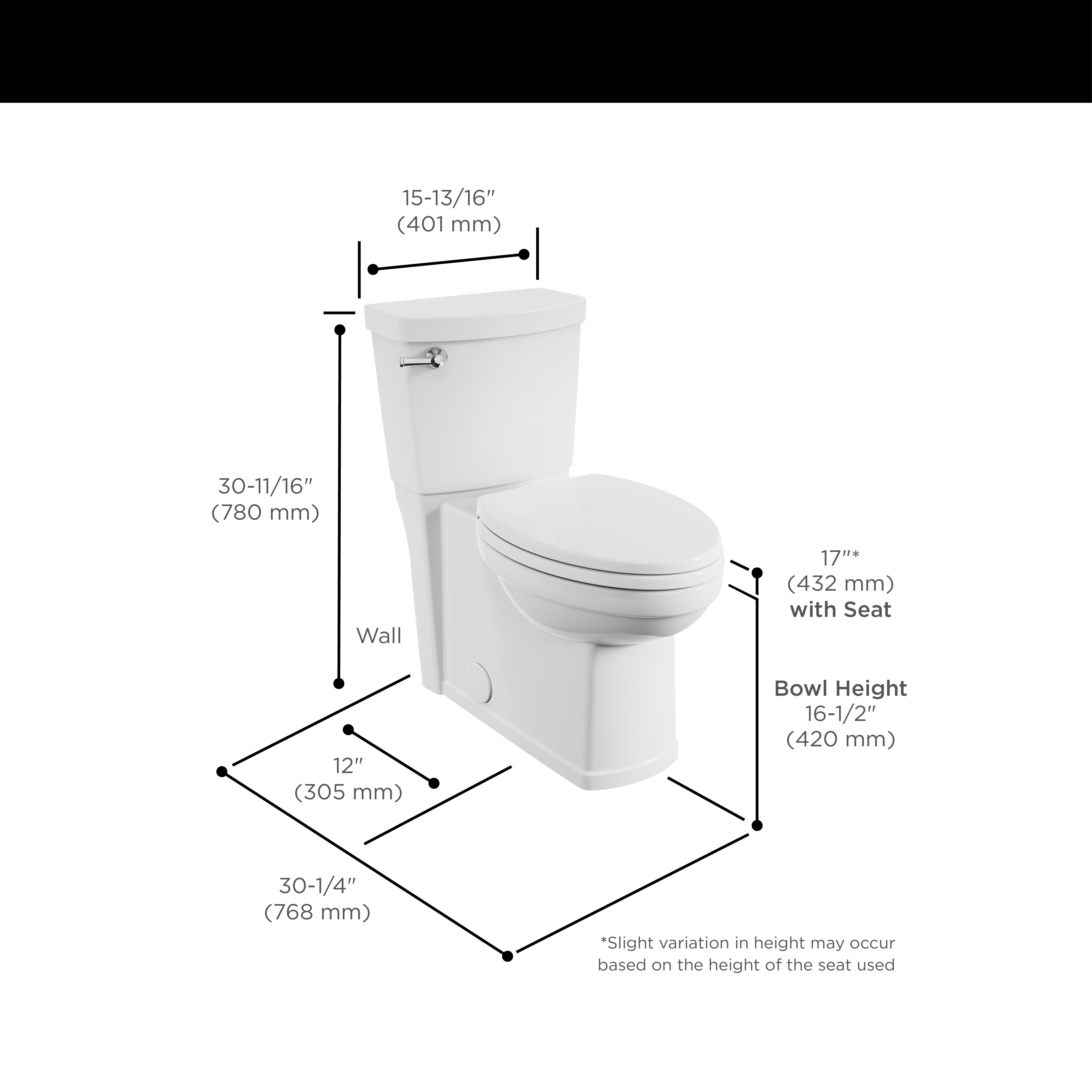 Estate® Skirted Two-Piece 1.28 gpf/4.8 Lpf Chair Height Elongated Toilet With Seat