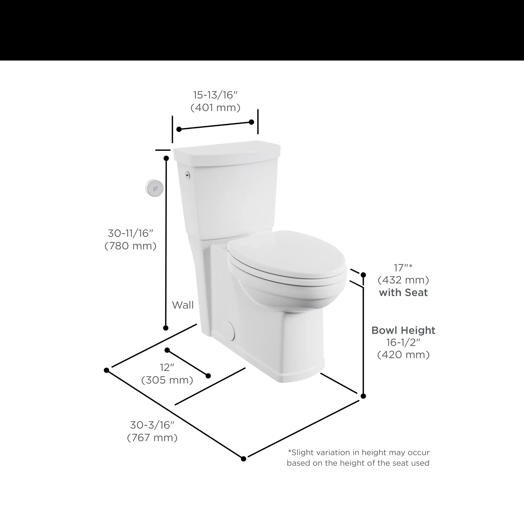 Estate® Touchless Skirted Two-Piece 1.28 gpf/4.8 Lpf Chair Height Elongated Toilet With Seat