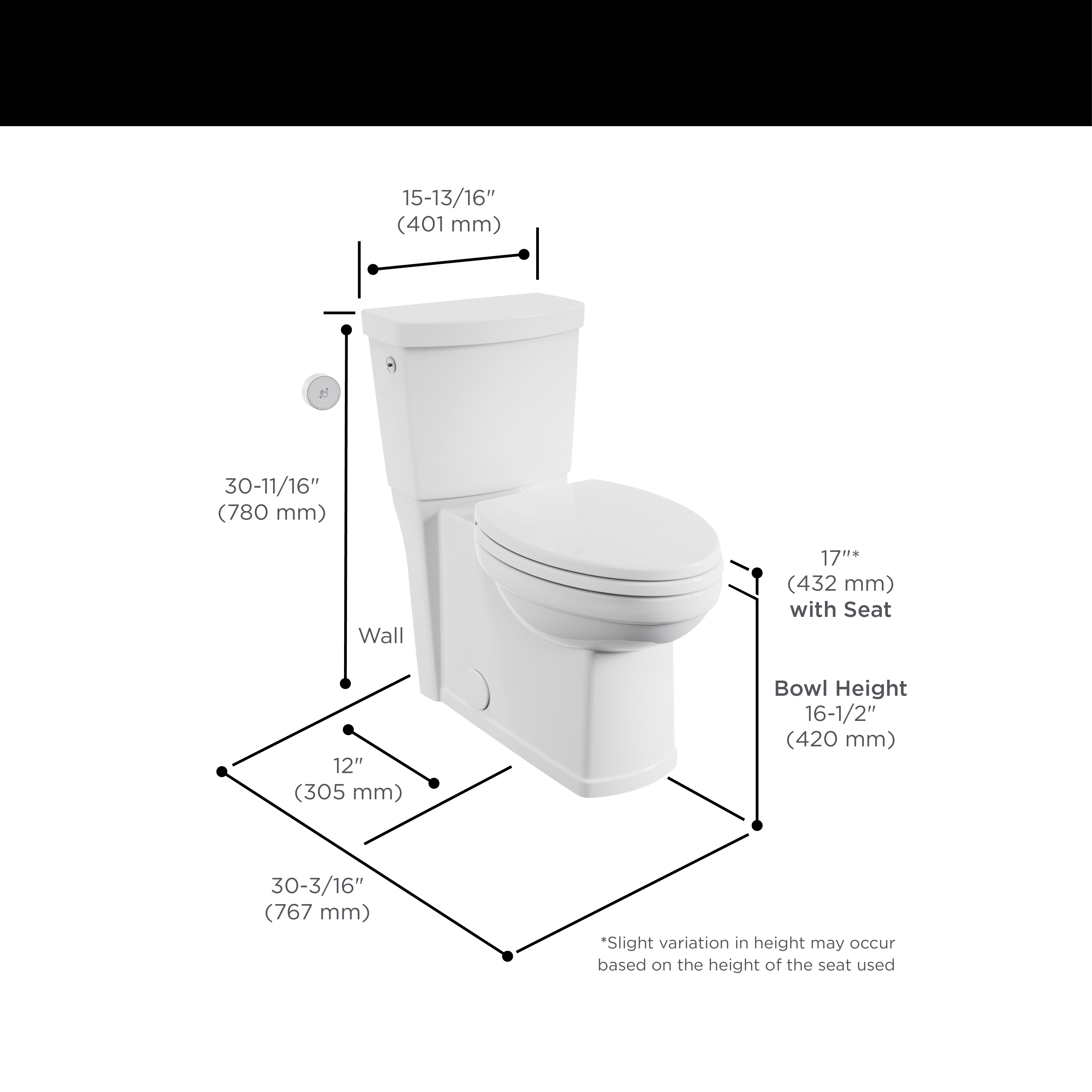 Estate™ Touchless Skirted Two-Piece 1.28 gpf/4.8 Lpf Chair Height Elongated Toilet With Seat