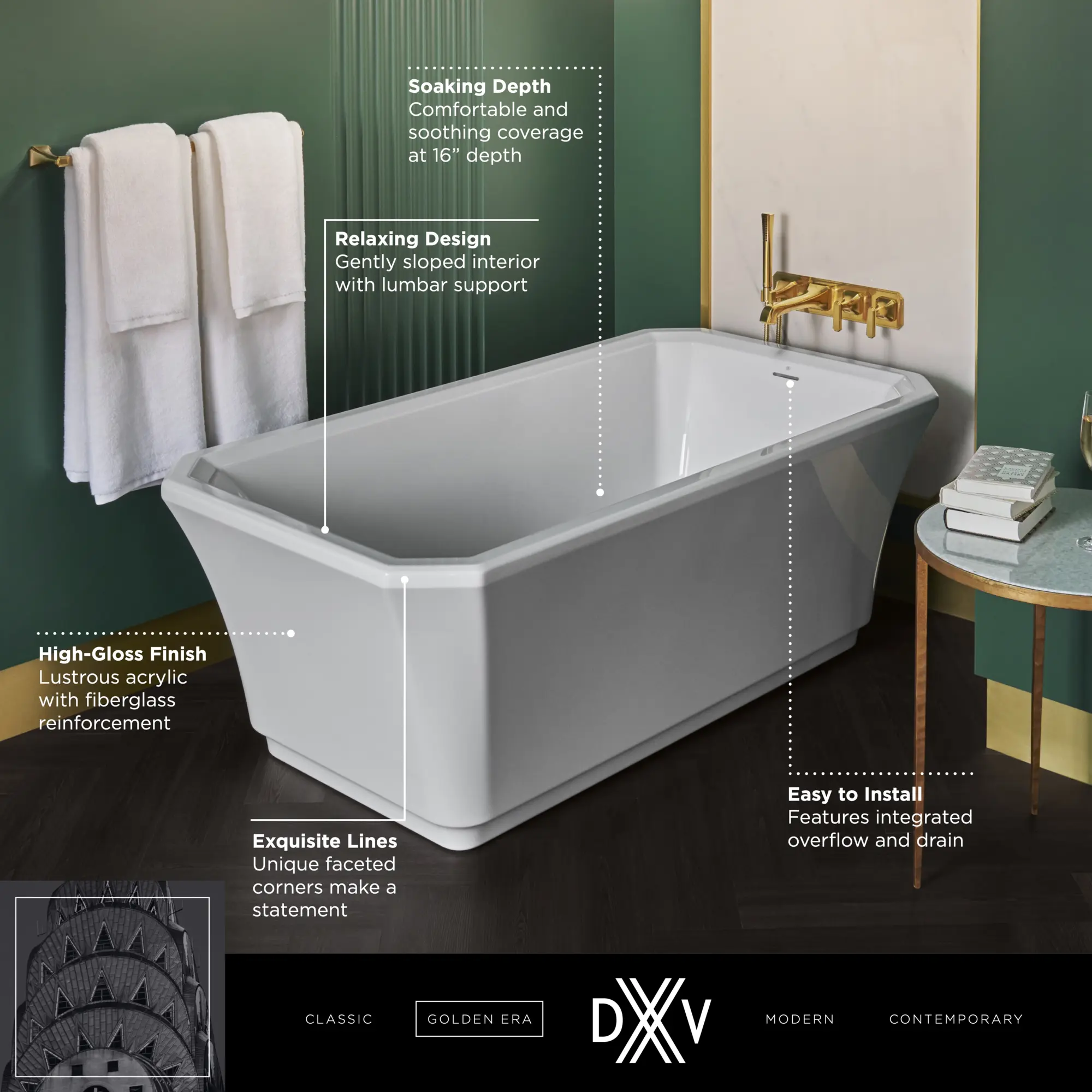 Belshire®  66 in. x 36 in. Freestanding Bathtub