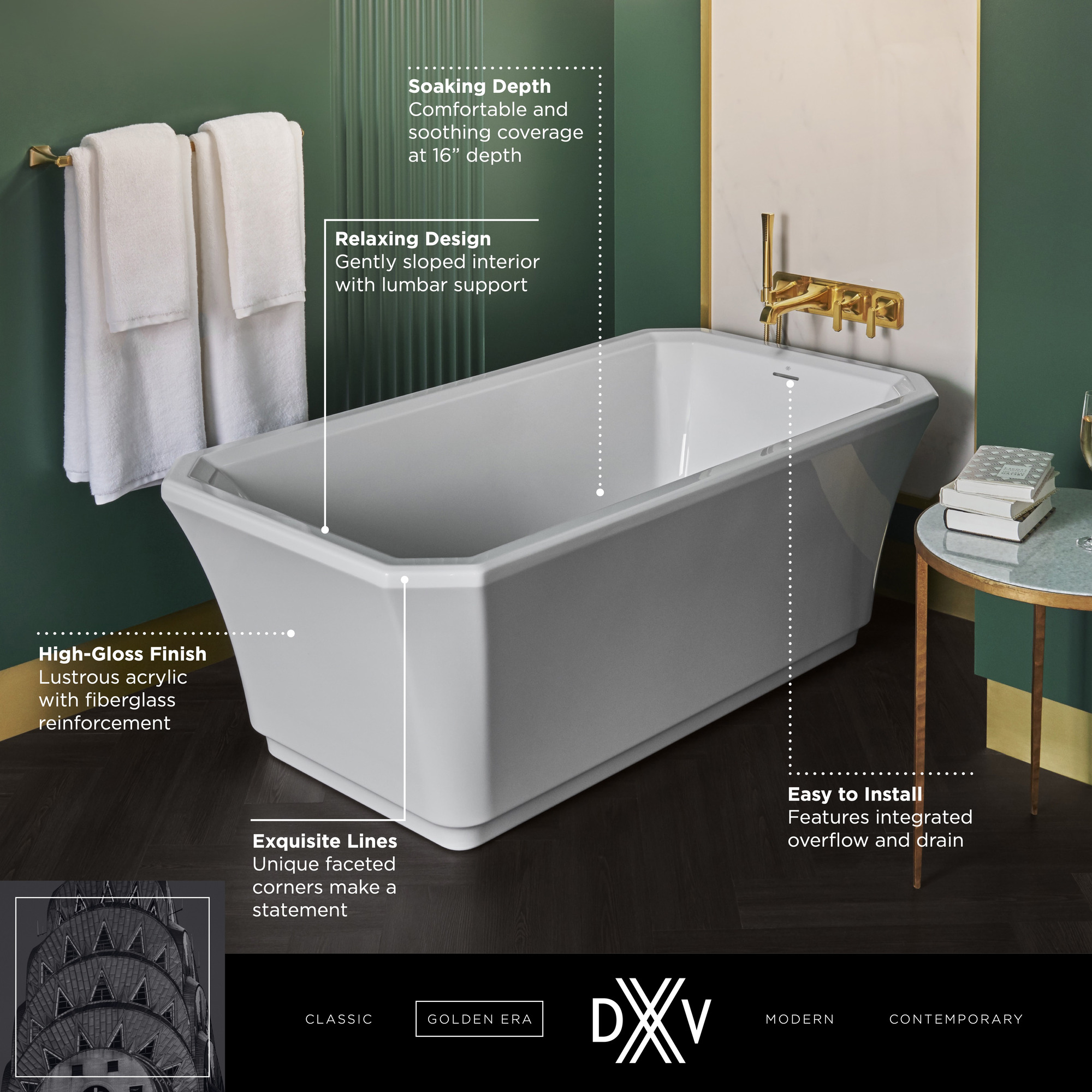 Belshire™ 66 in. x 36 in. Freestanding Bathtub