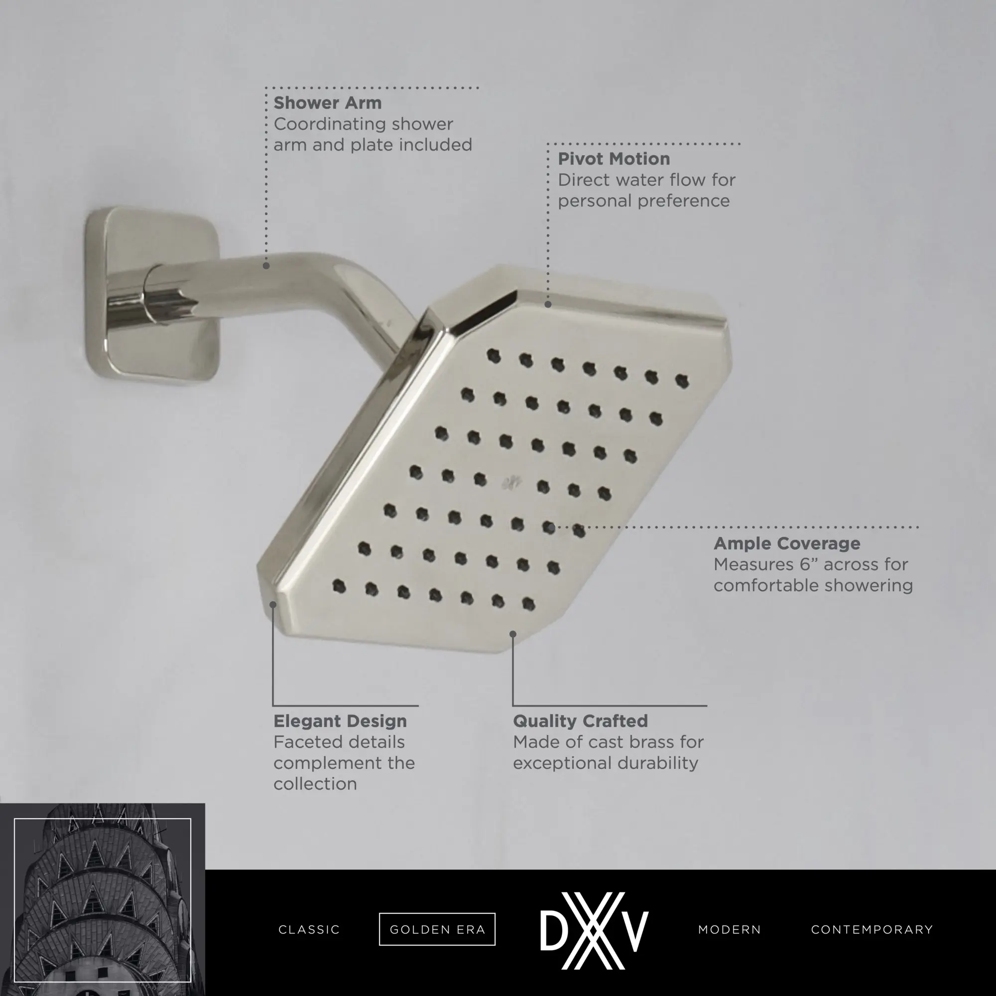 Belshire® Single Function 6 in. Square Showerhead