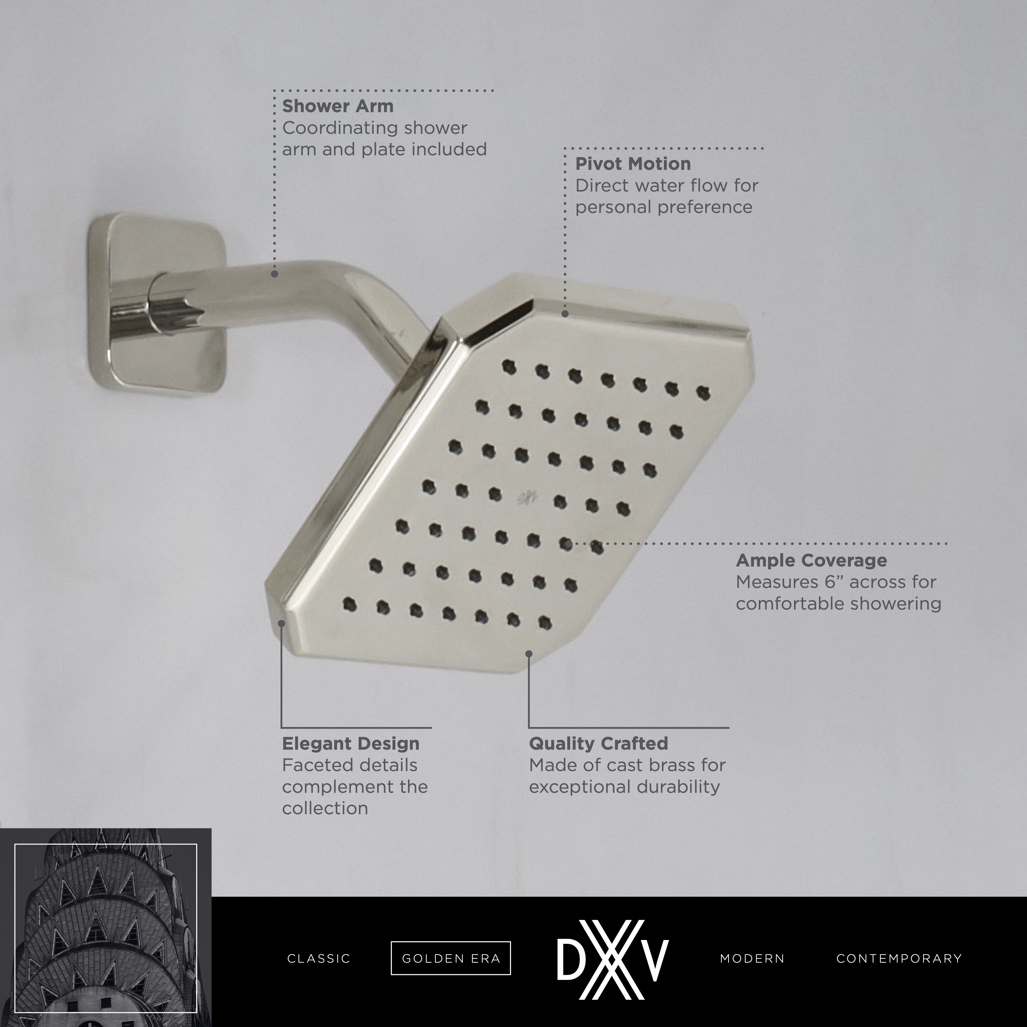 Belshire® Single Function 6 in. Square Showerhead