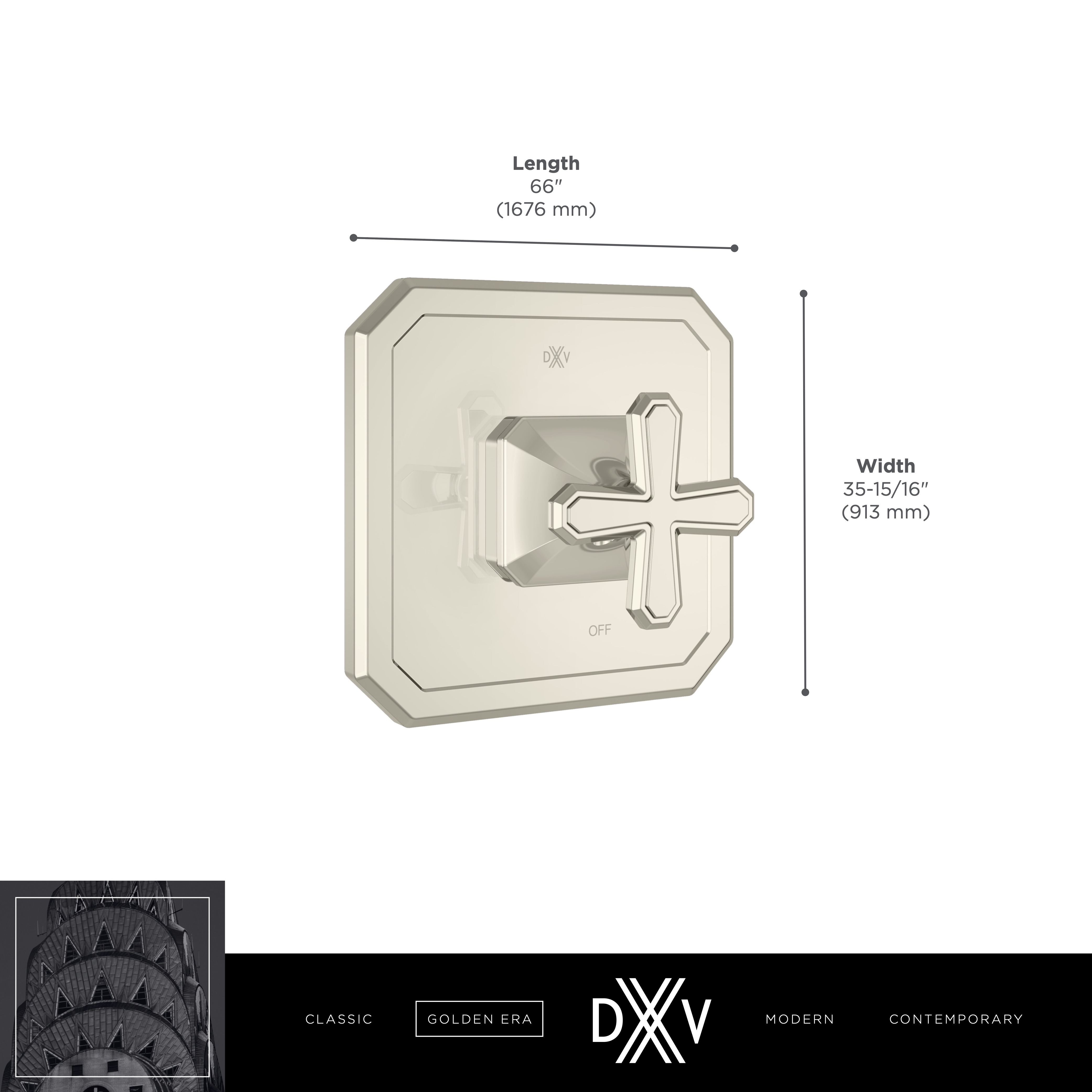 Belshire® Single Handle Pressure Balance Valve Trim Only with Cross Handle