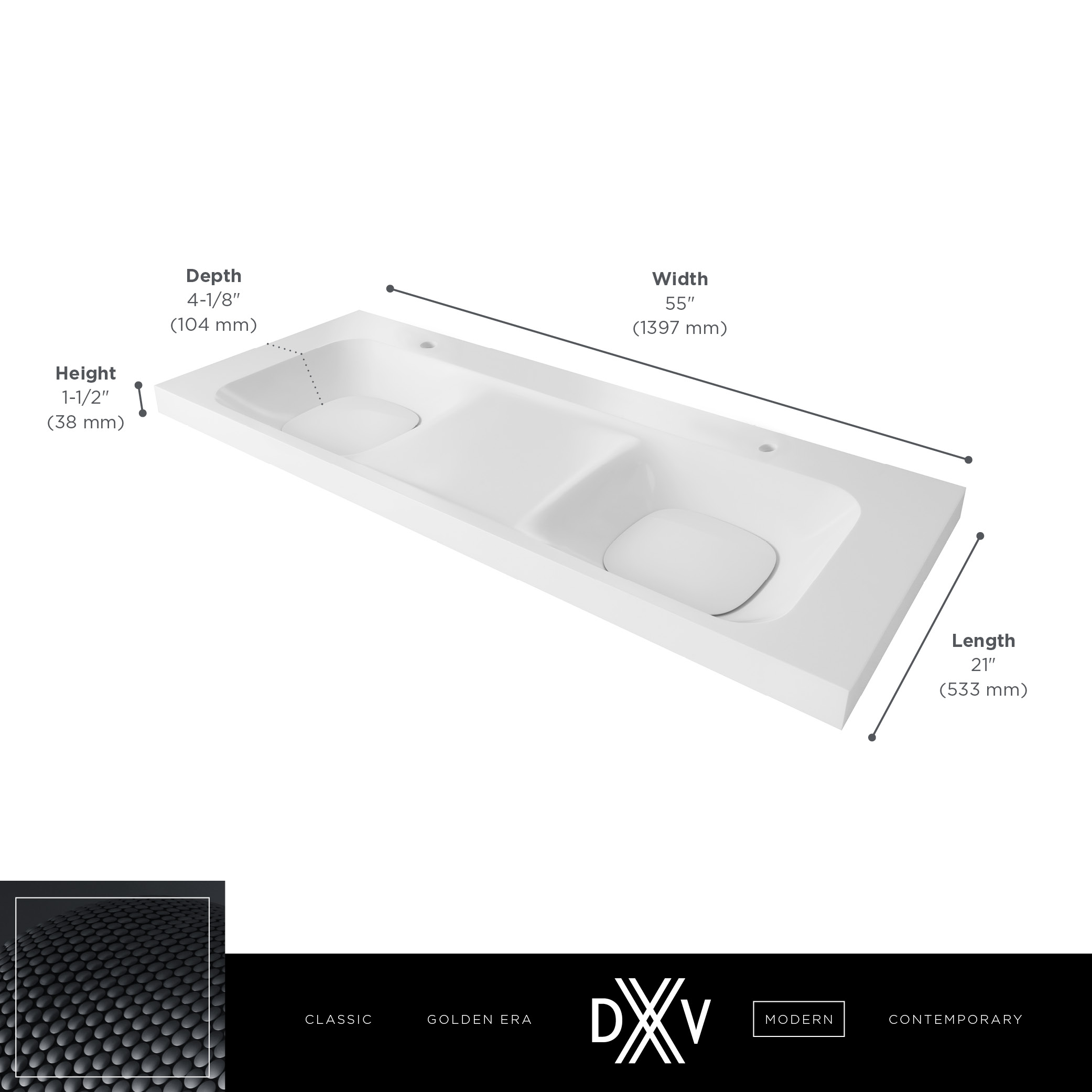 DXV Modulus® Above Counter Sink, 2 Single Hole