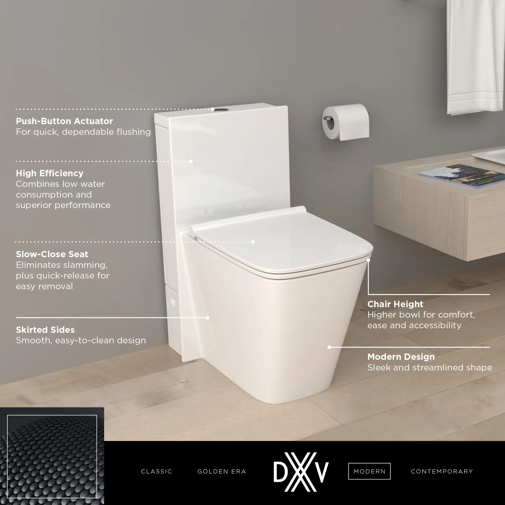 DXV Modulus® One-Piece Chair Height Elongated Toilet with Seat