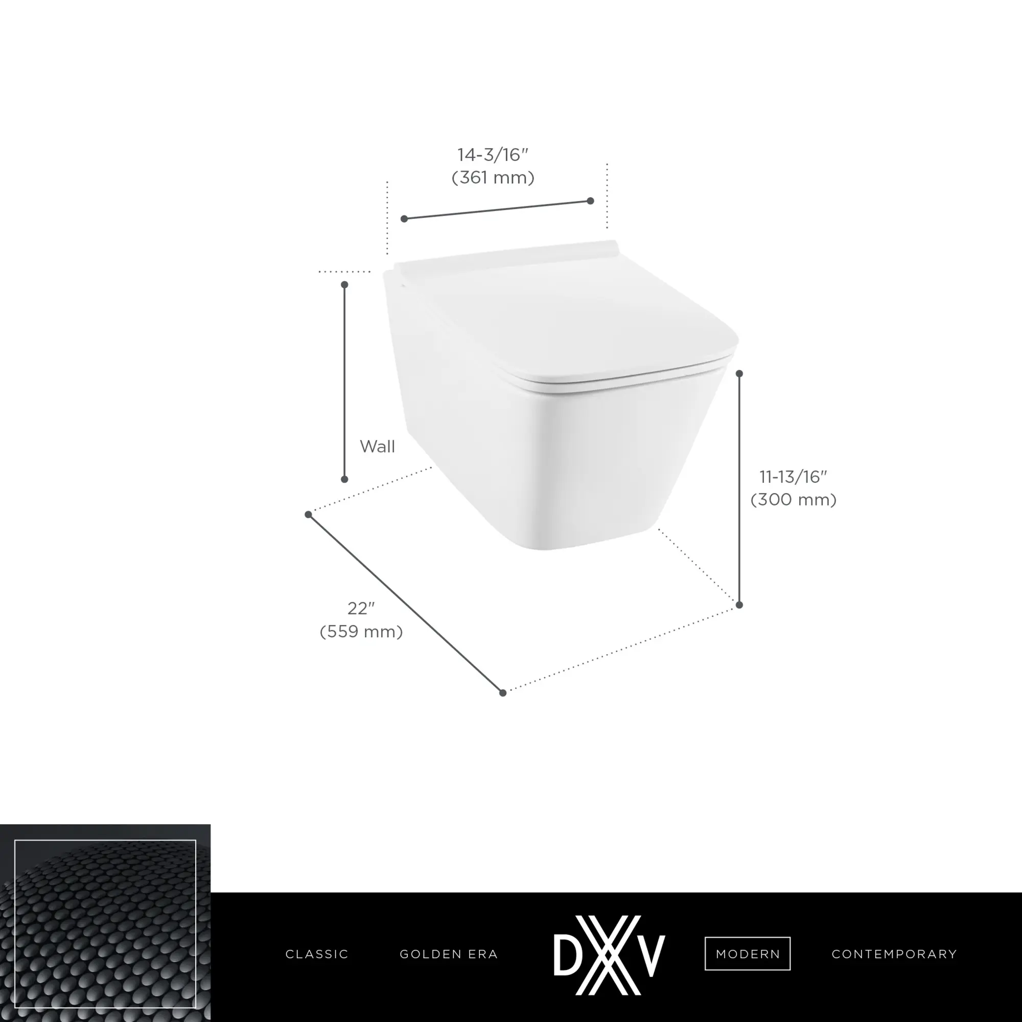 DXV Modulus Wall Hung Elongated Toilet Bowl with Seat