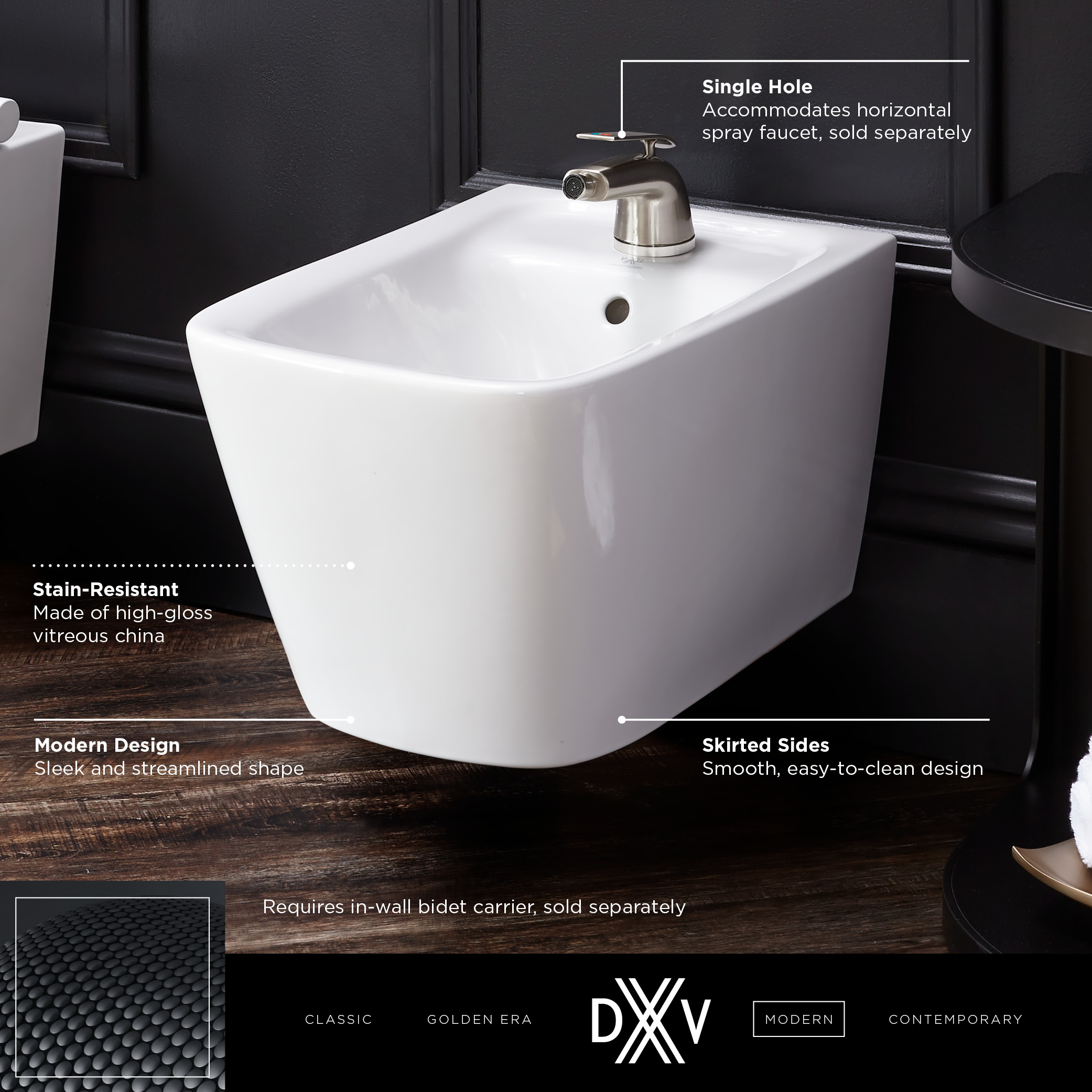 DXV Modulus Wall-Hung Elongated Toilet Bowl with Seat