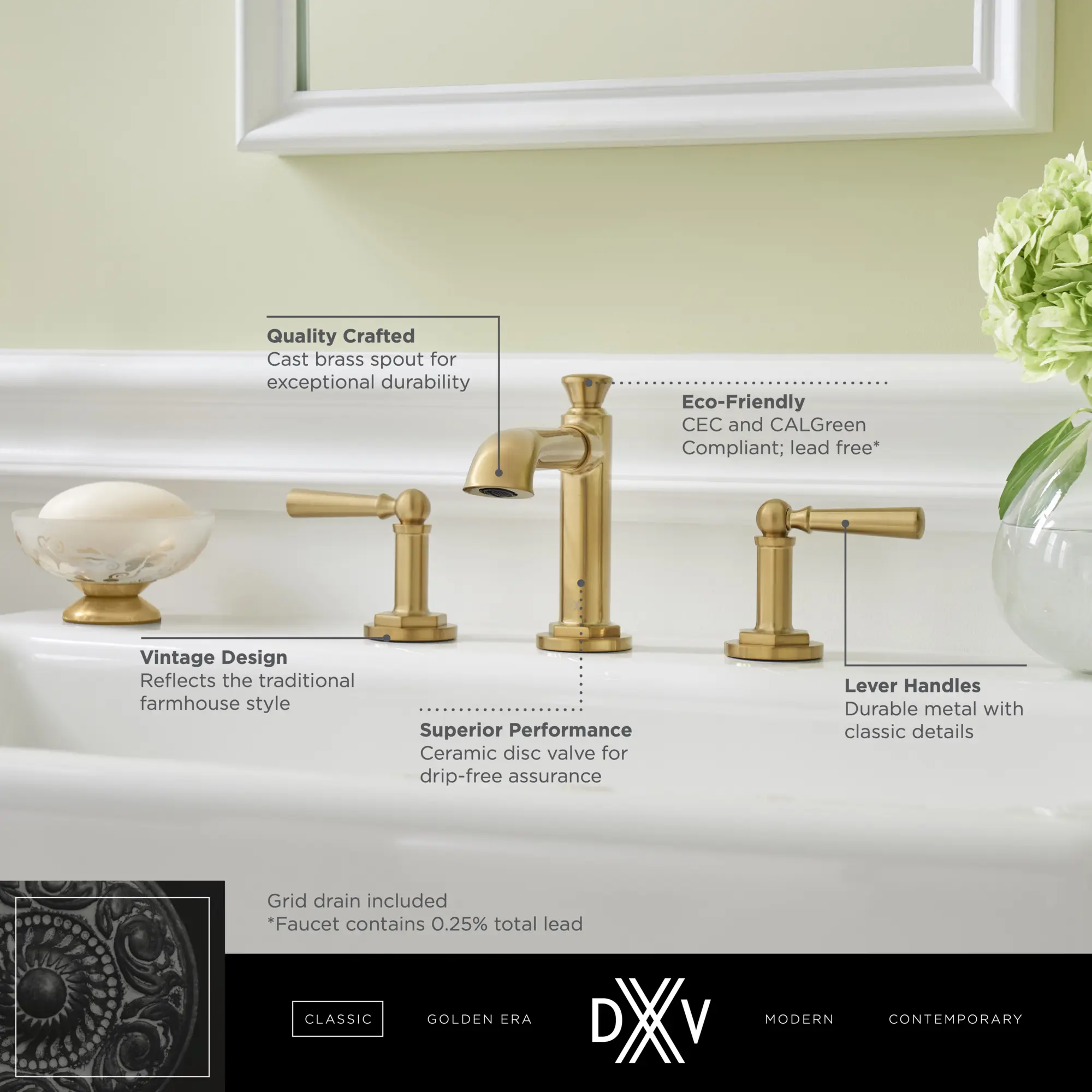 Oak Hill® 2-Handle Widespread Bathroom Faucet with Lever Handles