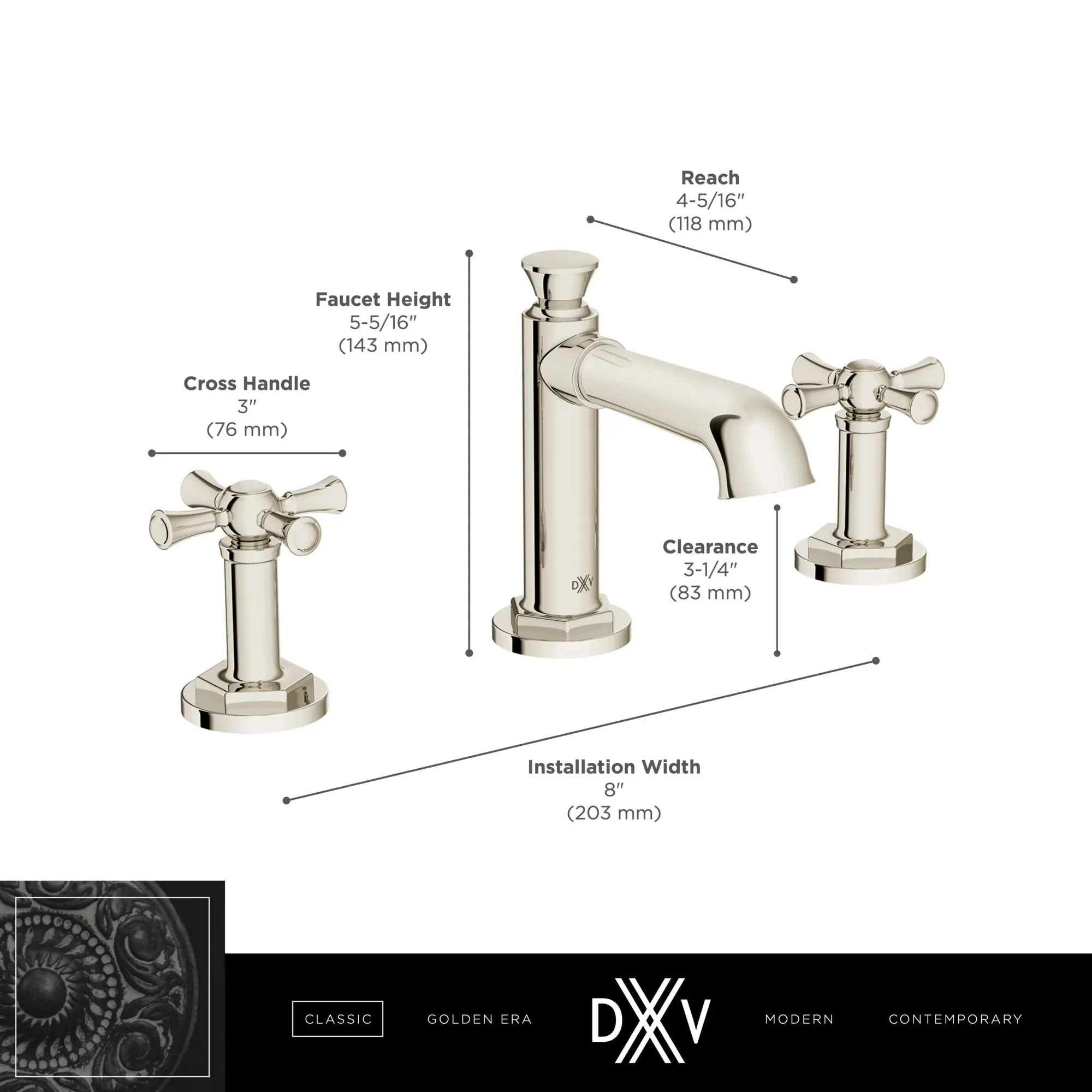 Oak Hill® 2-Handle Widespread Bathroom Faucet with Cross Handles