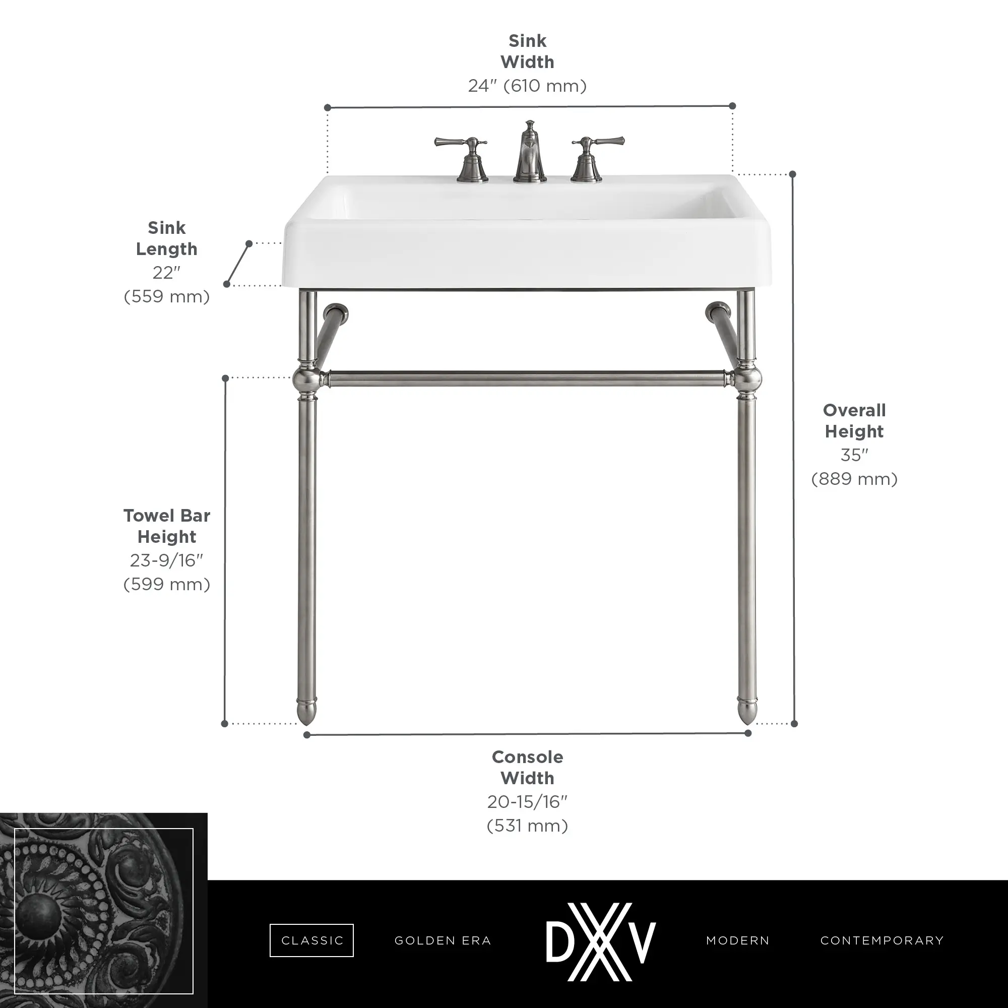 Oak Hill® 24 in. Console Legs