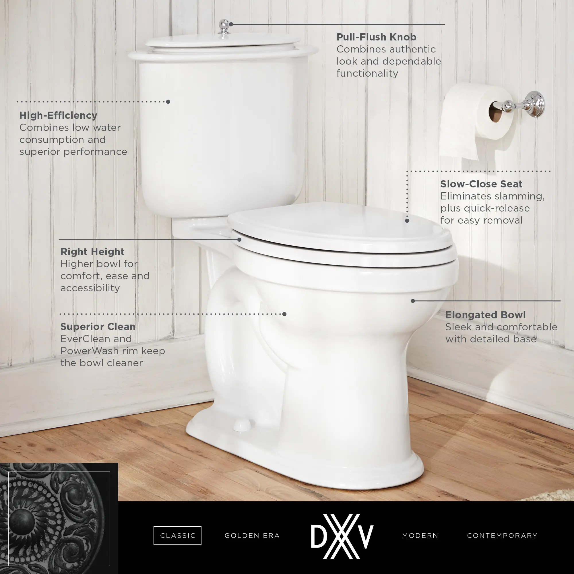 Oak Hill® Two-Piece Chair Height Elongated Toilet with Seat