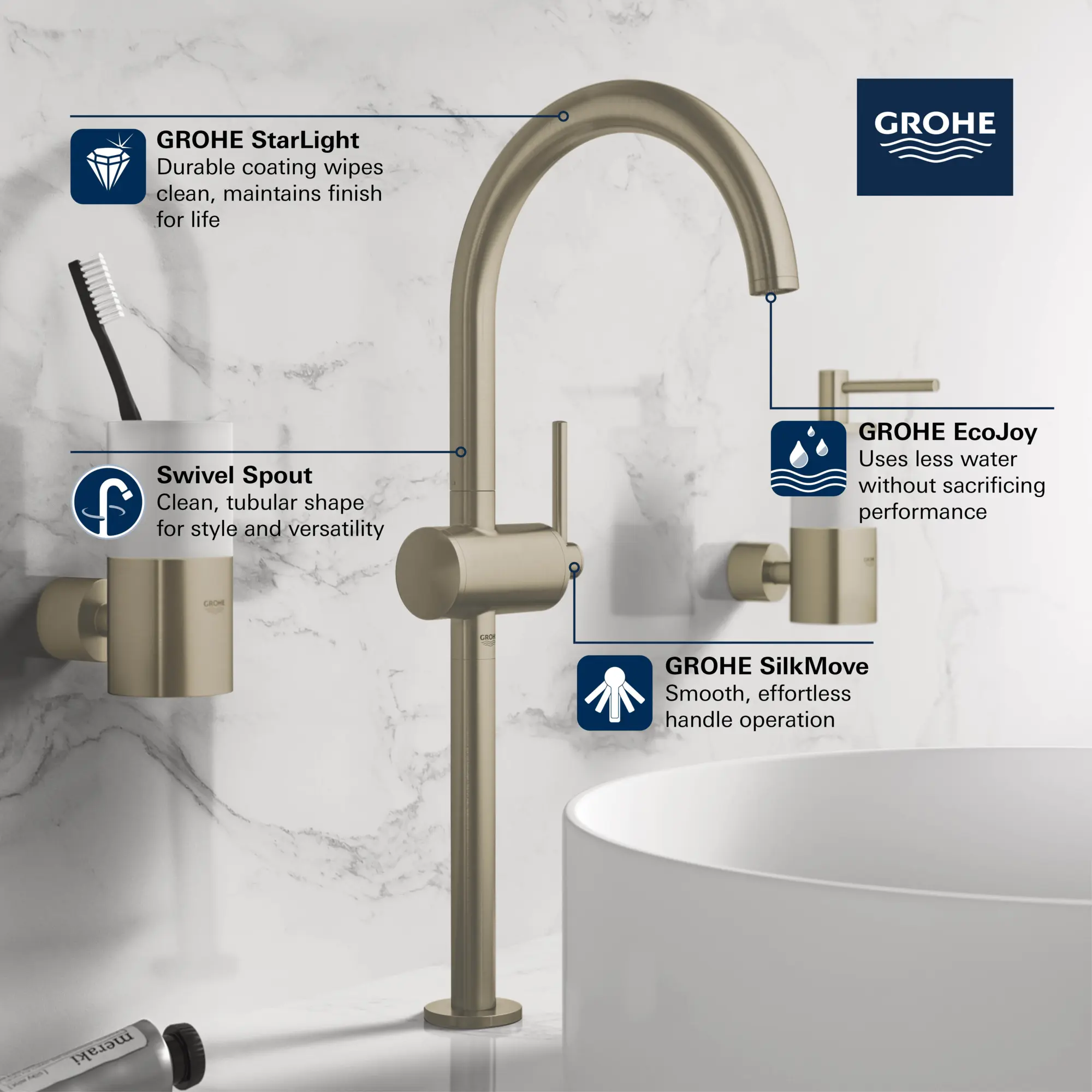 Single Hole Single-Handle Deck Mount Vessel Sink Faucet 4.5 L/min (1.2 gpm)