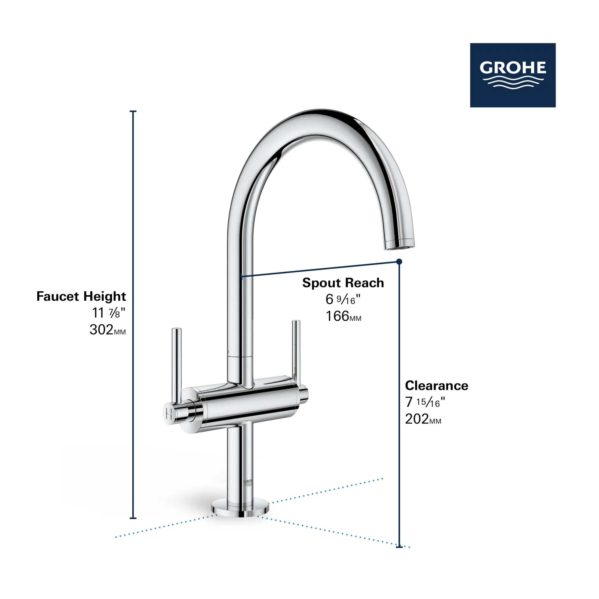 Single Hole Two-Handle L-Size Bathroom Faucet 1.2 GPM