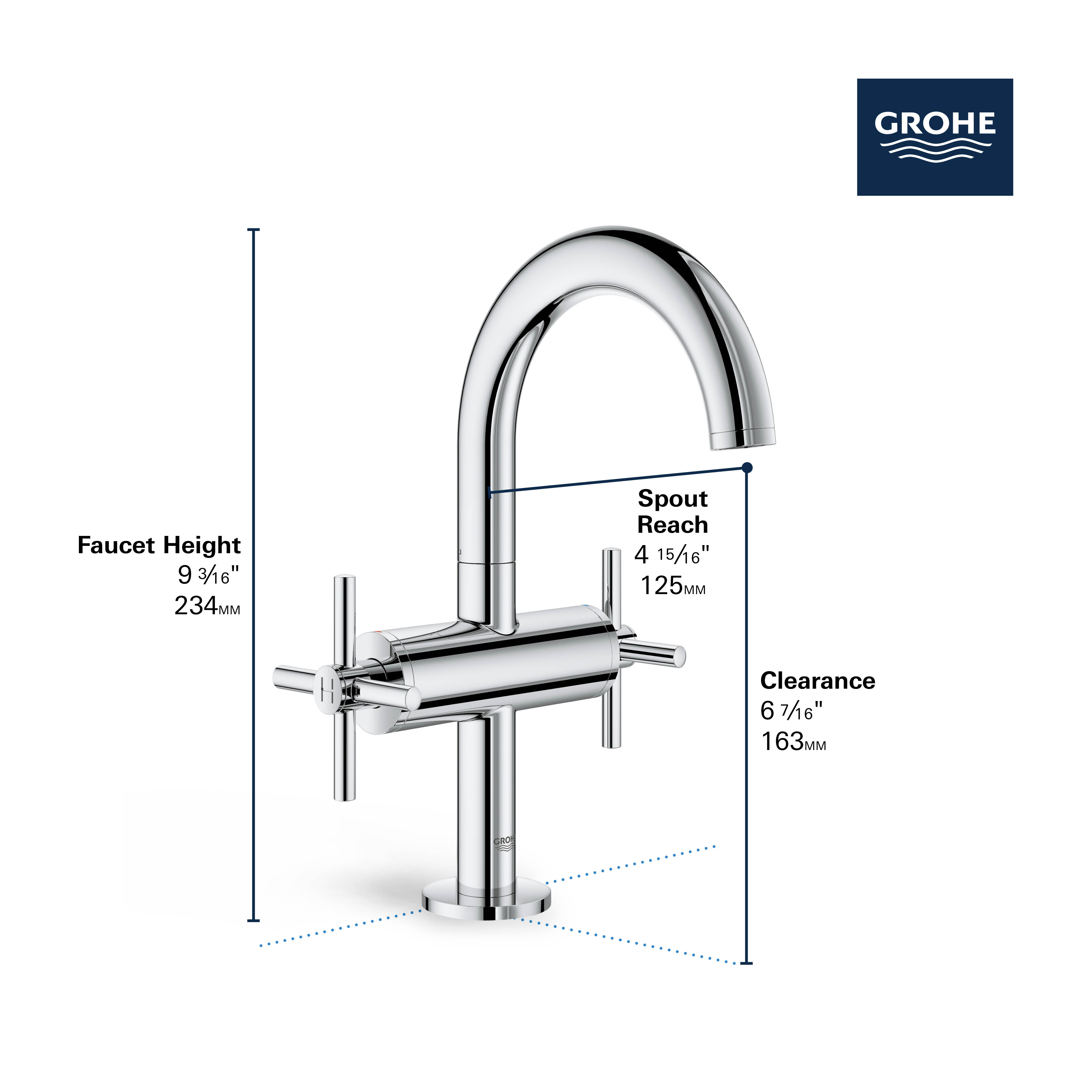 Single Hole Single-Handle M-Size Bathroom Faucet 4.5 L/min (1.2 gpm)