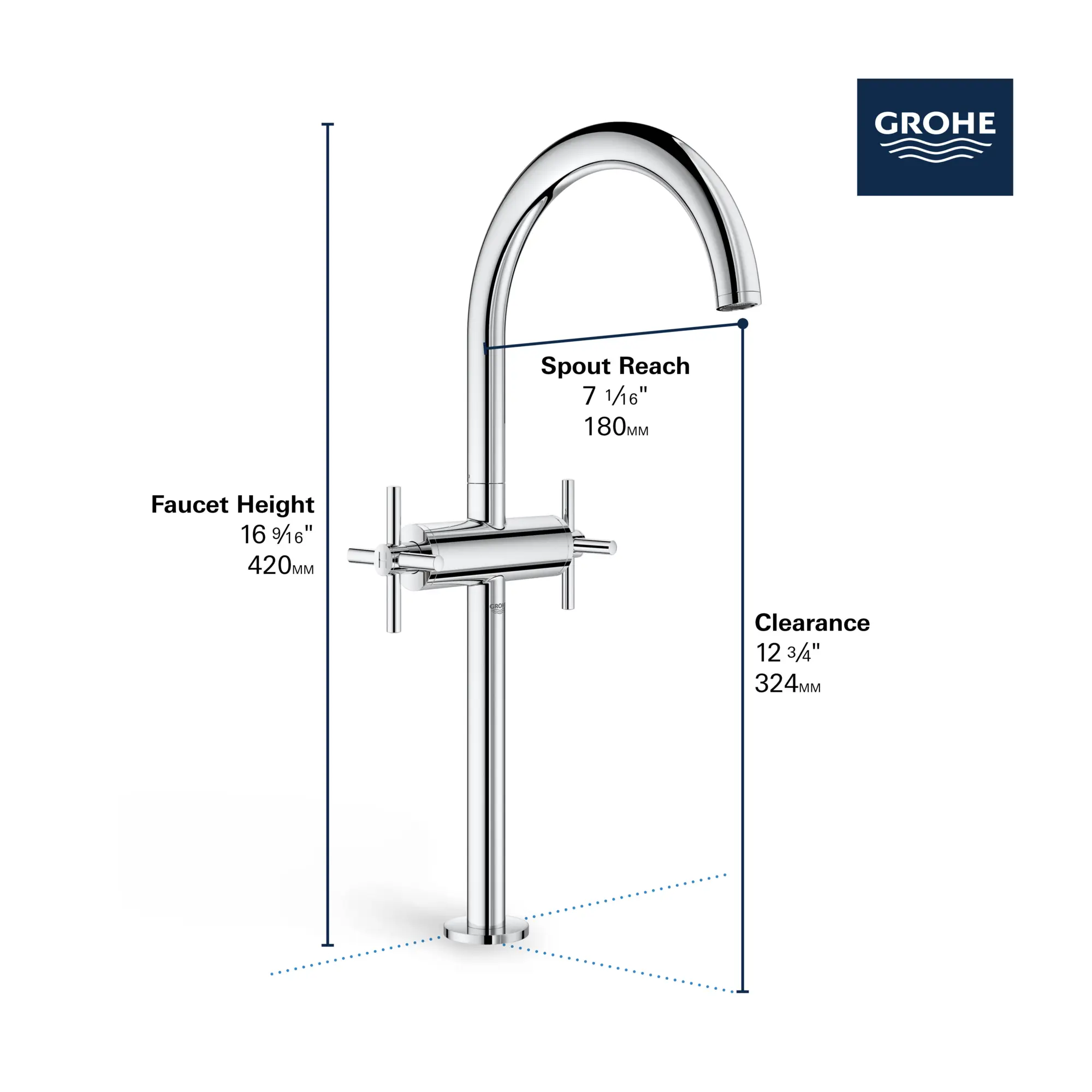 Single Hole Single-Handle Deck Mount Vessel Sink Faucet 4.5 L/min (1.2 gpm)