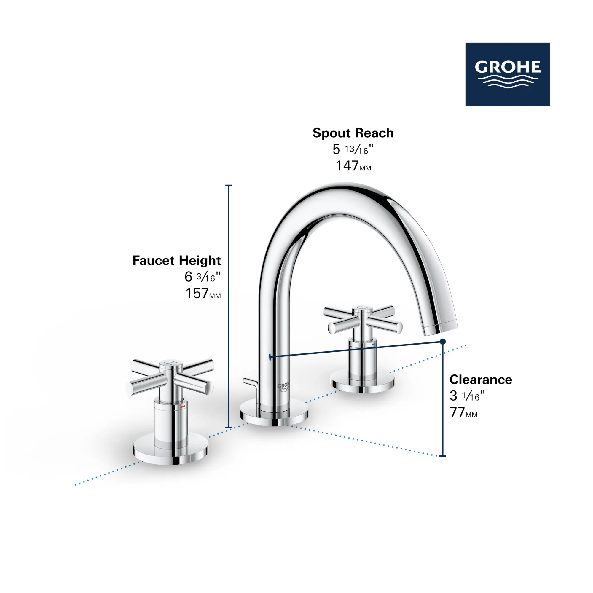 8-inch Widespread 2-Handle S-Size Bathroom Faucet 1.2 GPM